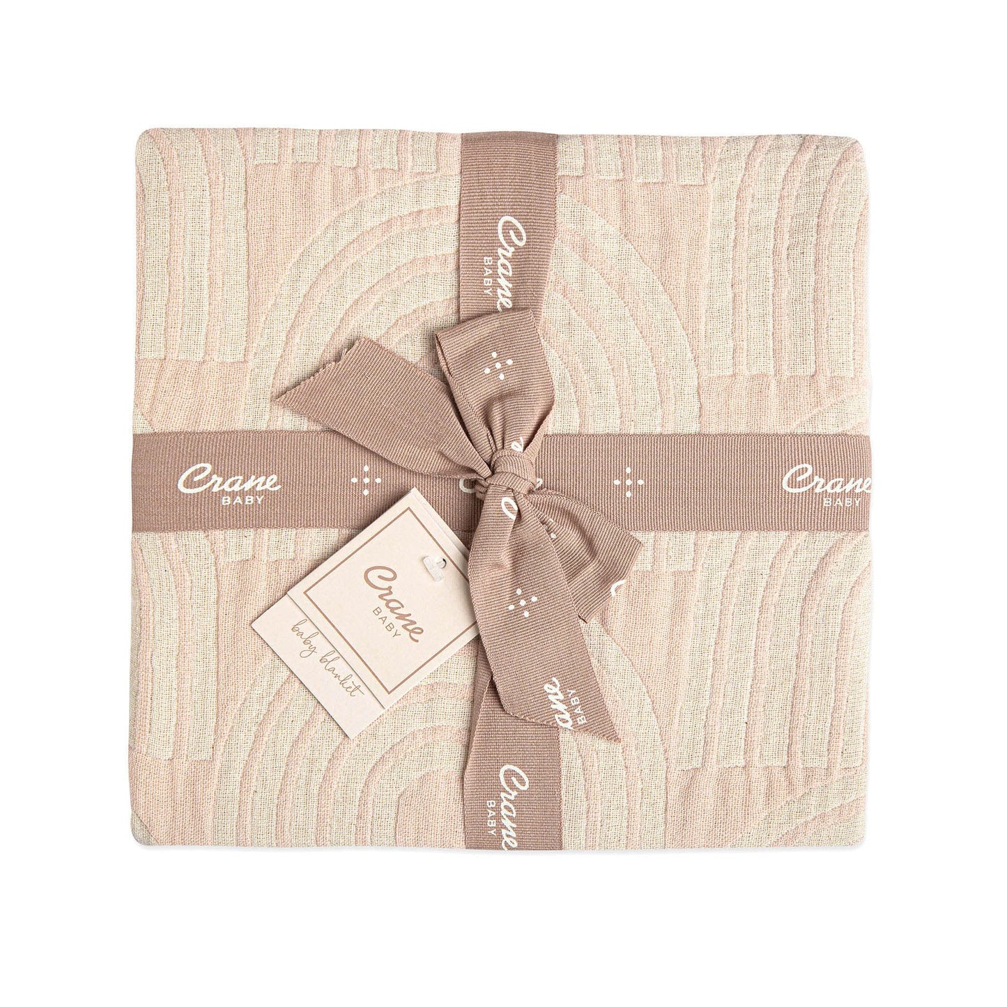 Crane Baby Blanket, 36” x 36”, Soft Cotton Quilted Nursery Blanket for Boys and Girls, Copper, Ezra Print