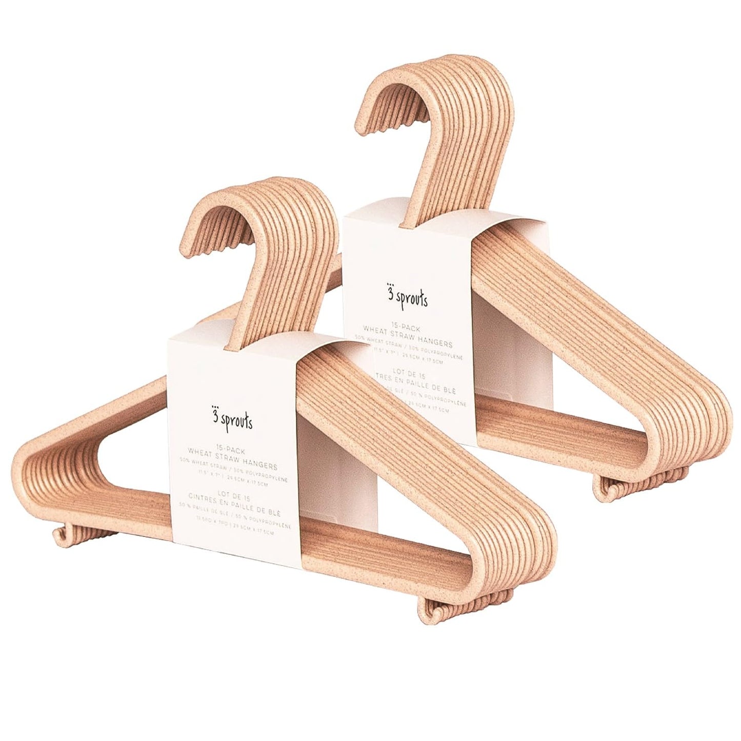 Sustainable Wheat Straw Plastic Toddler & Kids Hangers – Pack of 30