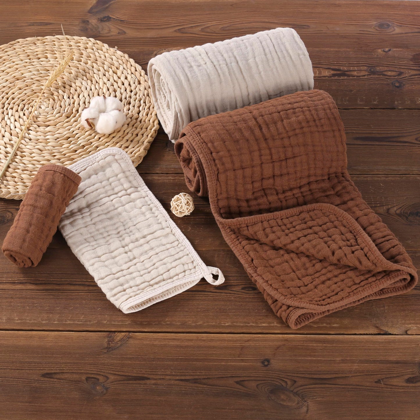 Muslin Hooded Baby Towel 4 Pack