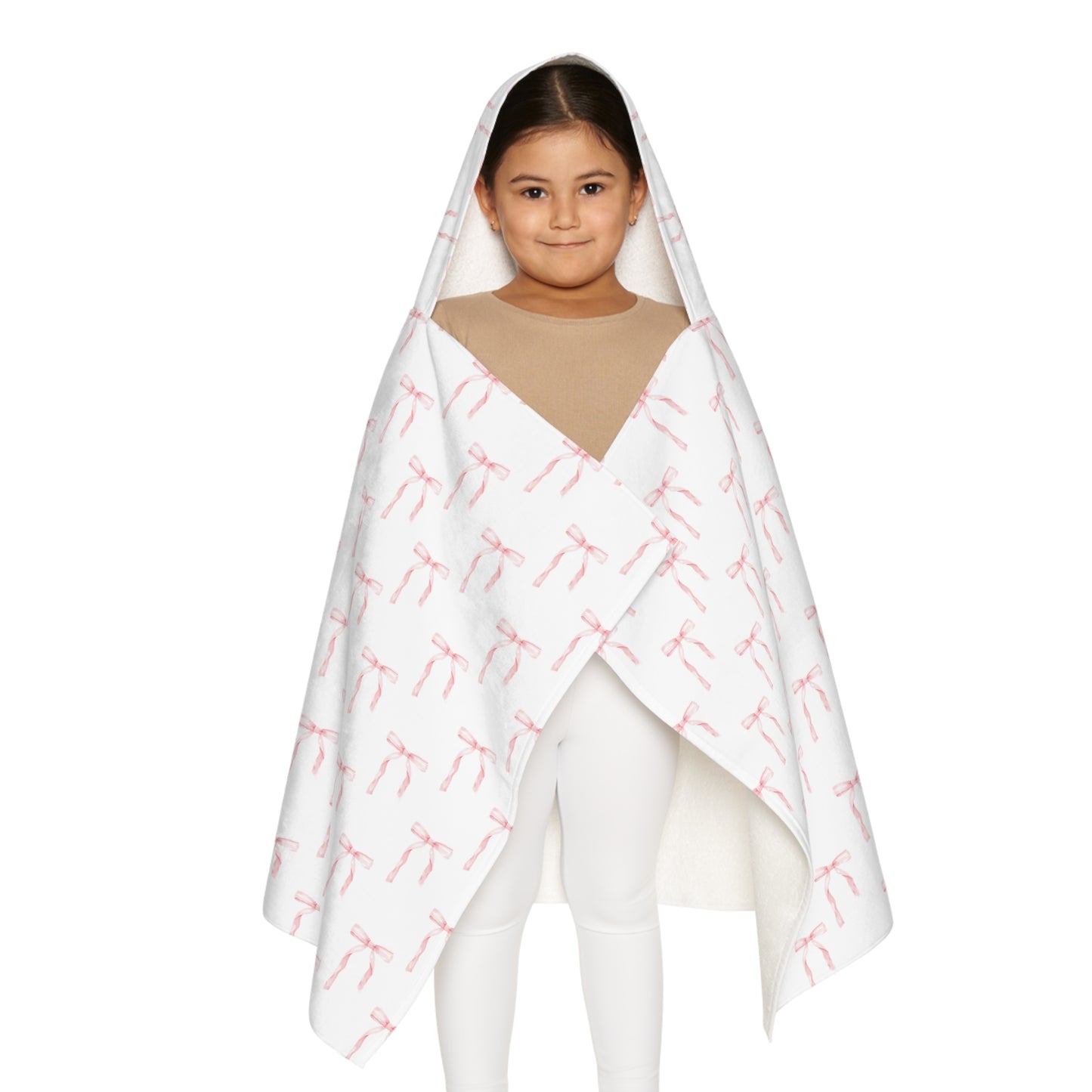 Child Hooded Towel- Pink Bows