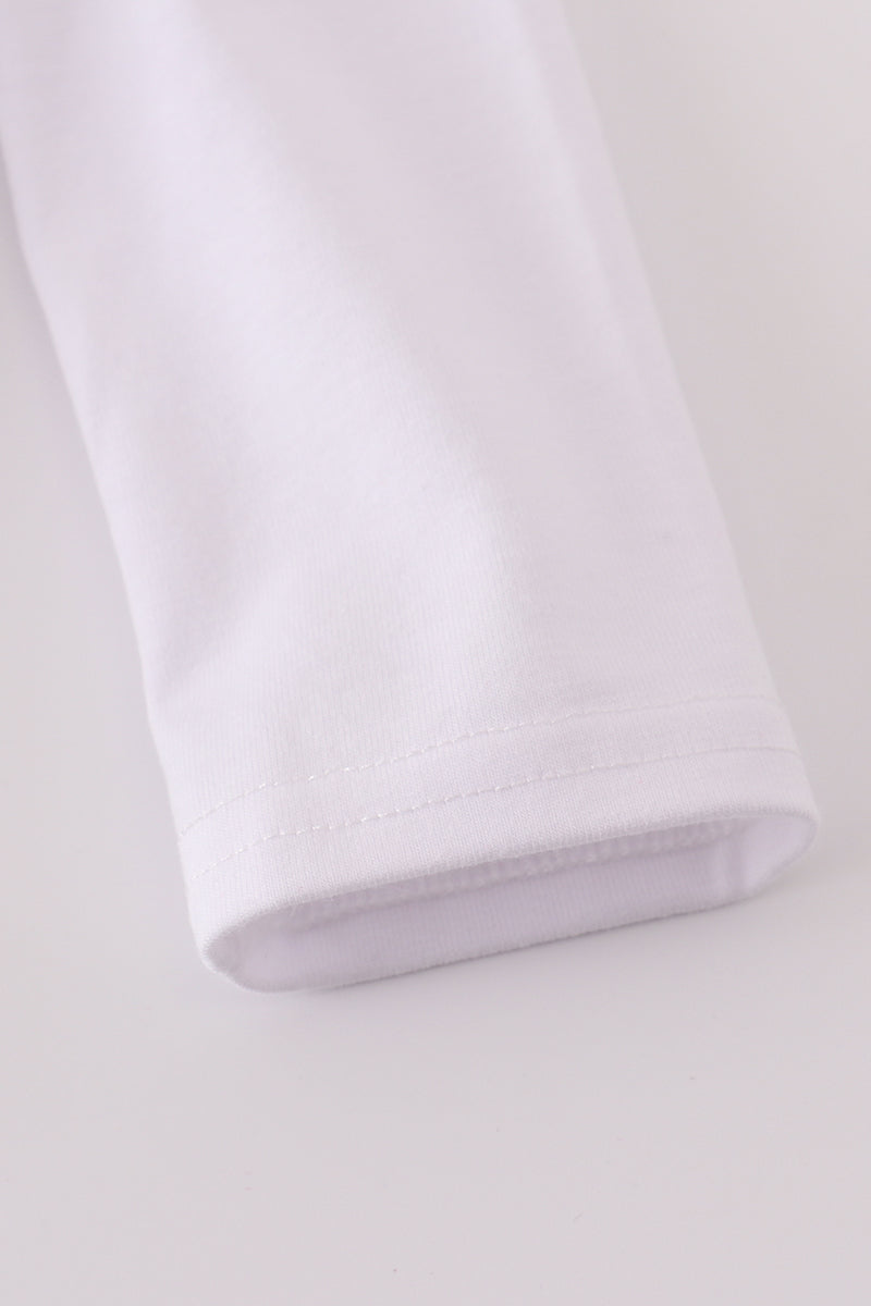 Close-up of a white sleeve on a light gray background