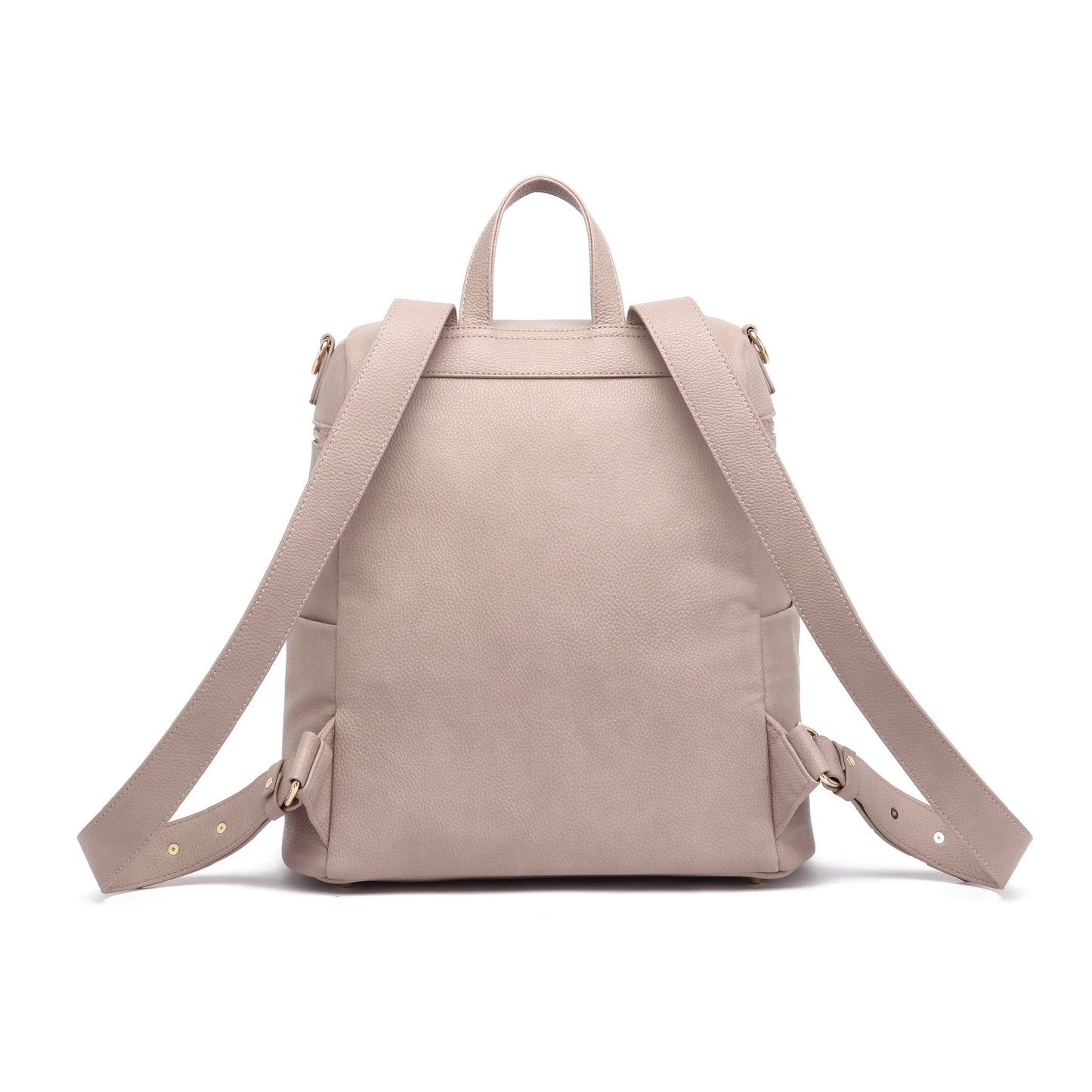 Beige backpack on a white background