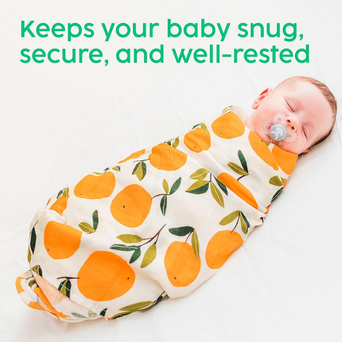 Muslin Swaddle Blankets, 3-Pack - Soft Bamboo Rayon and Cotton Receiving Blankets for Boys & Girls - Adorable Fruits Design