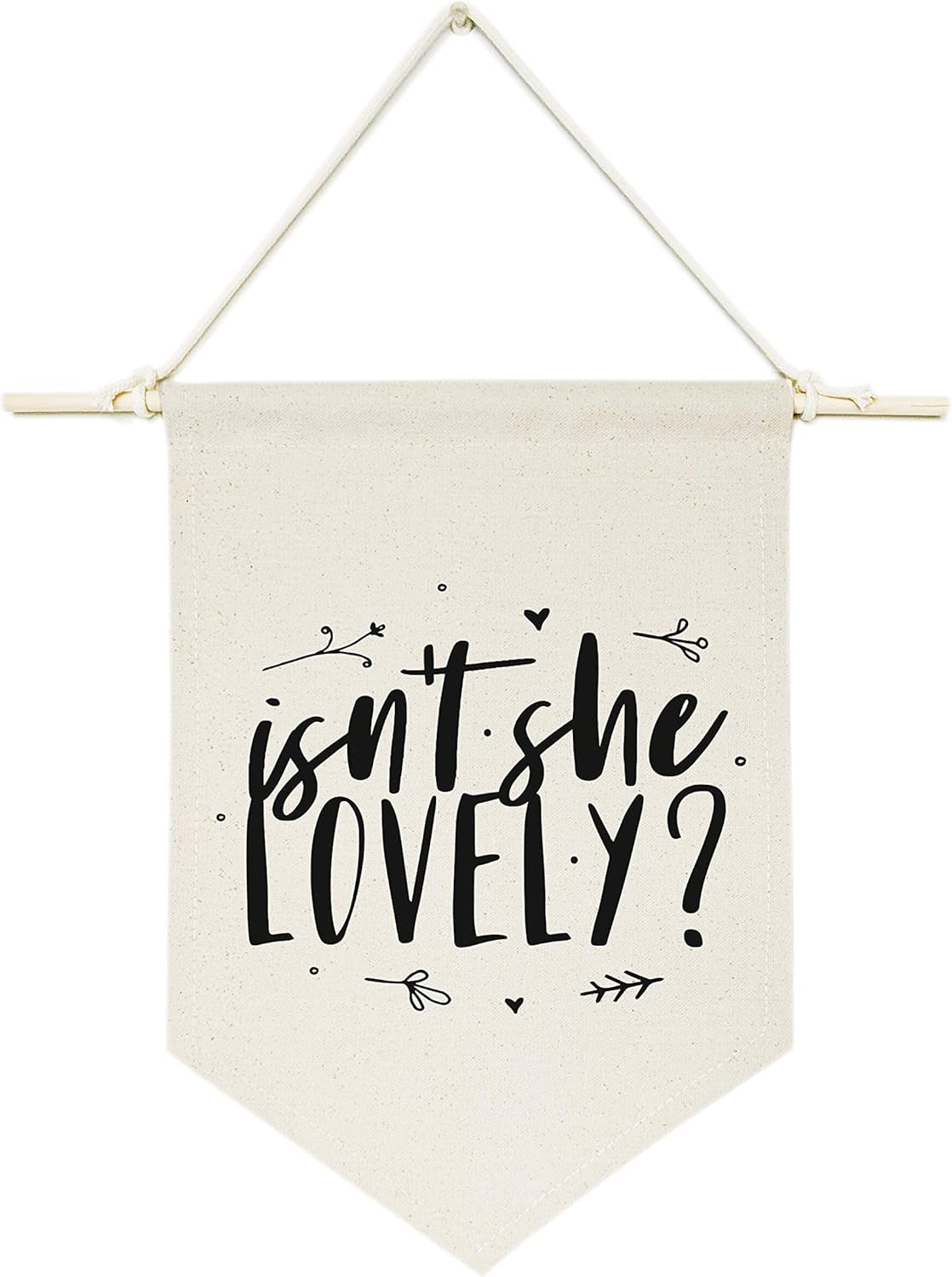 Isn'T She Lovely? Hanging Wall Canvas Banner for Baby Girl, Baby Boy, Nursery, Teen and Kids Room