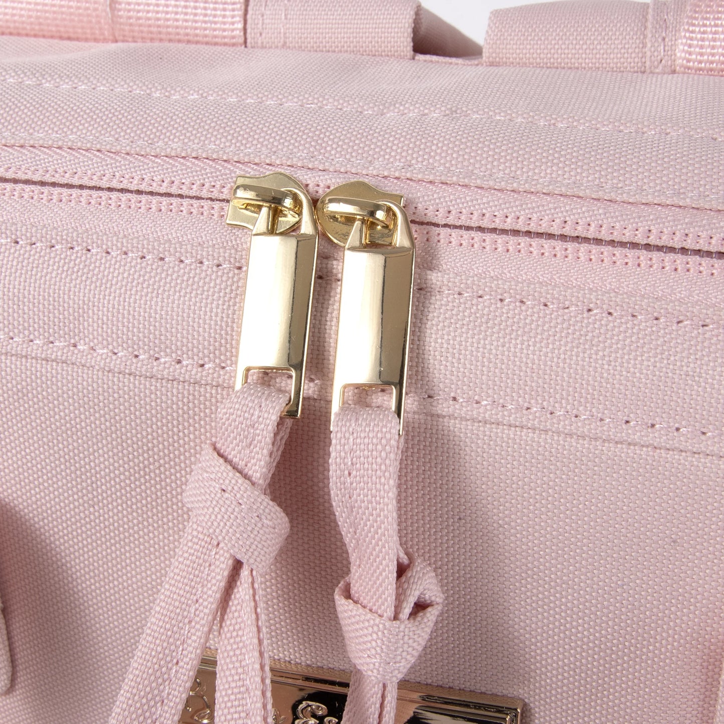 Super Cooler Main Frame Dual Zipper Closure Diaper Bag Backpack Tote with Matching 6-Ply Changing Pad, Insulated Bottle Pockets, Stroller Straps and Pacifier Pouch in Mauve Pink