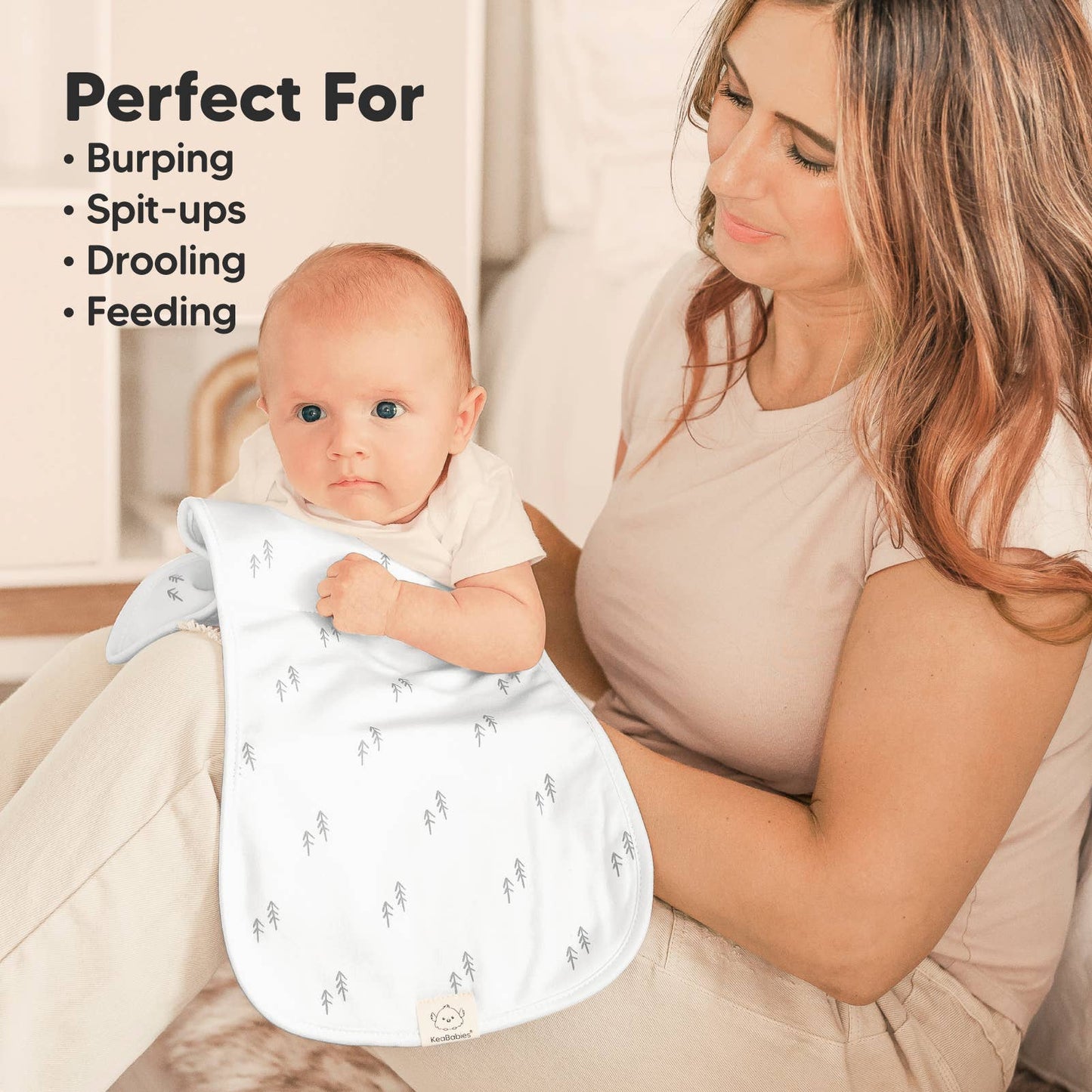 KeaBabies - KeaBabies 5-Pack Urban Burp Cloths - All The Things Baby