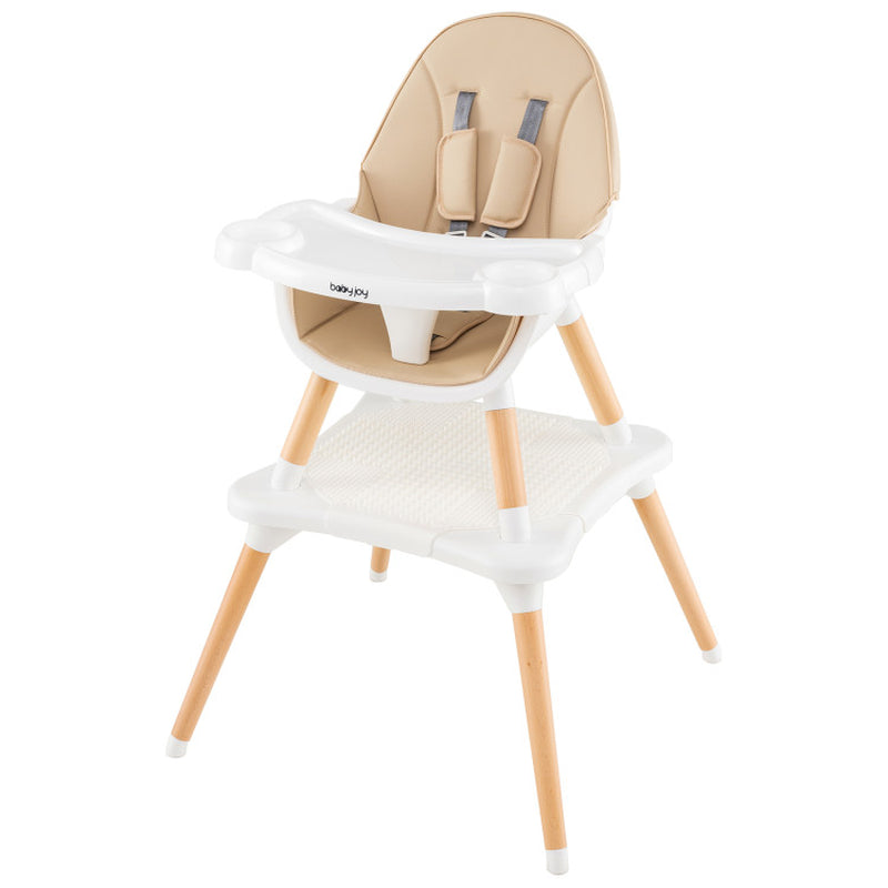 5-In-1 Baby Convertible Wooden High Chair with Detachable Tray