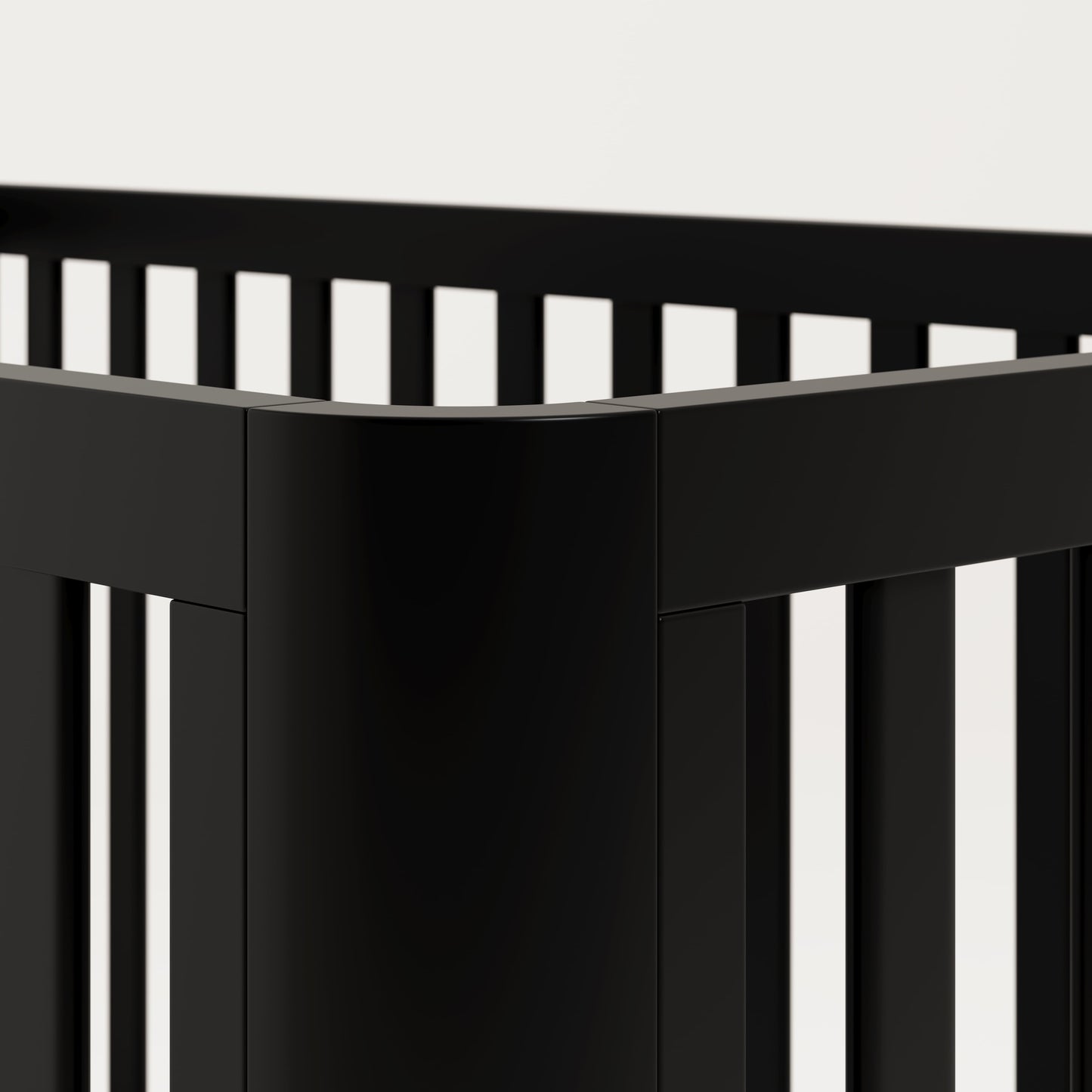 Santos 3-In-1 Convertible Baby Crib, Black with Natural