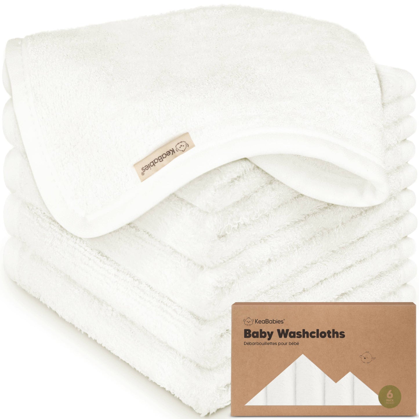 KeaBabies - 6-Pack Baby Wash Cloths - All The Things Baby