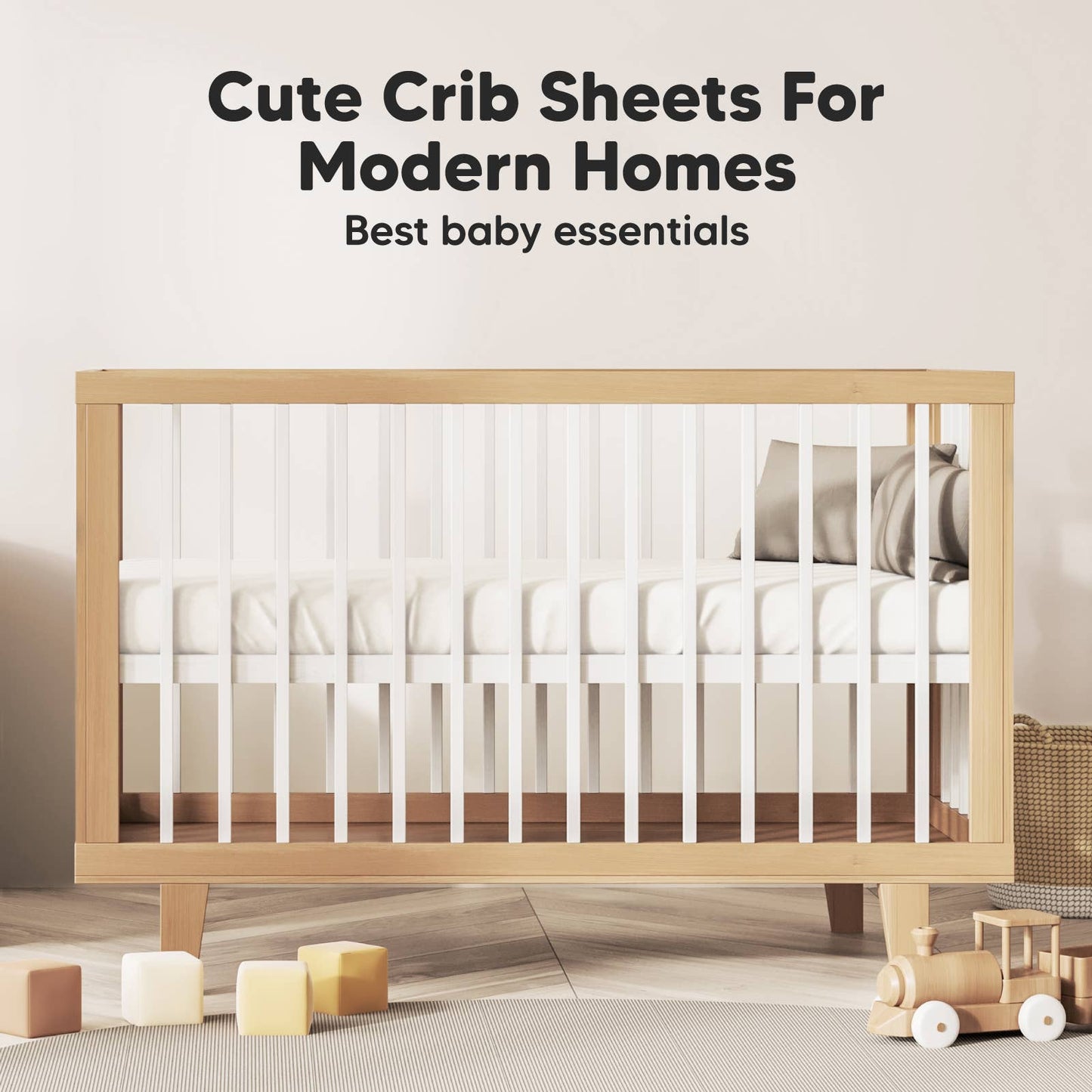 KeaBabies - KeaBabies 2-Pack Isla Fitted Crib Sheet - All The Things Baby
