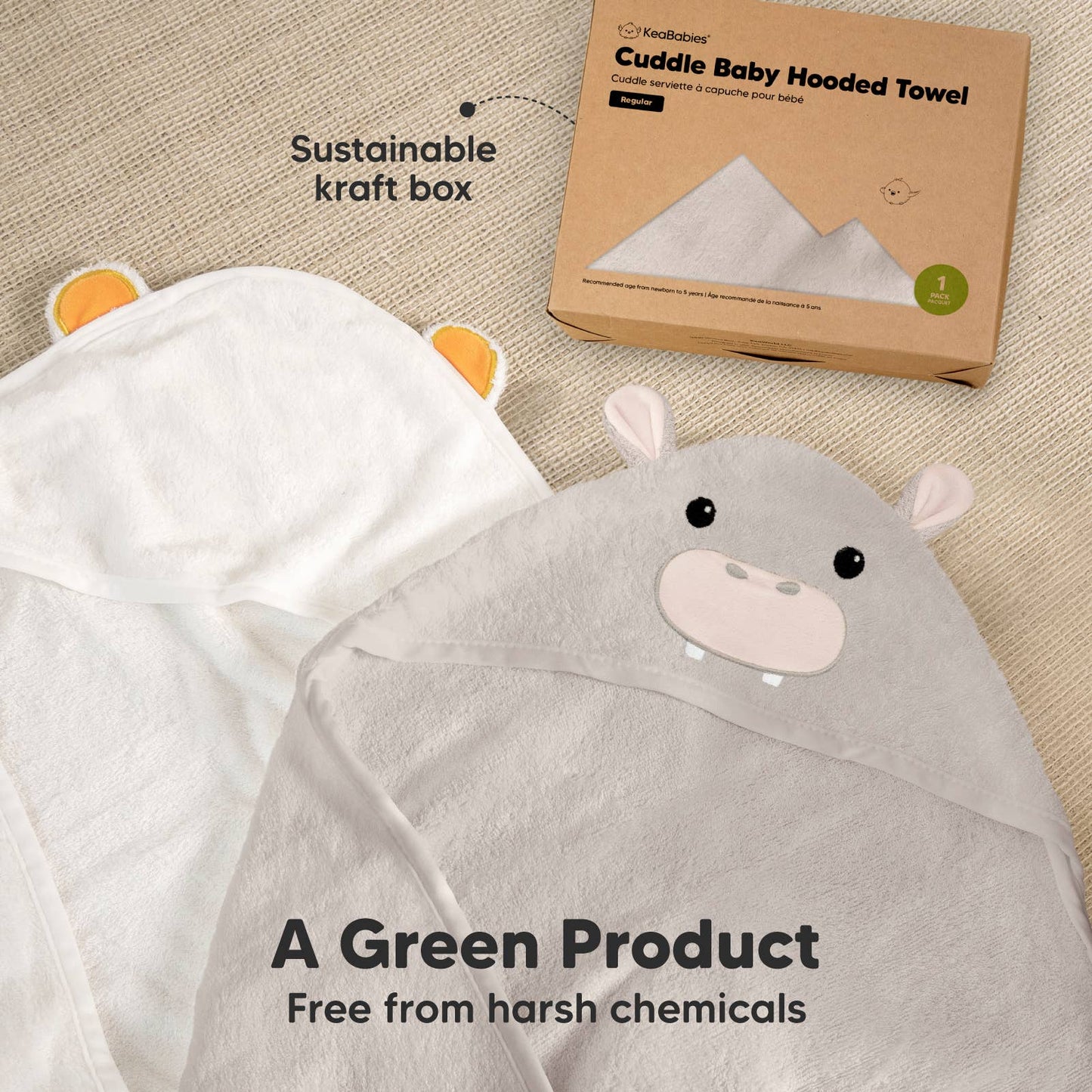 KeaBabies - KeaBabies Cuddle Baby Hooded Towel - All The Things Baby