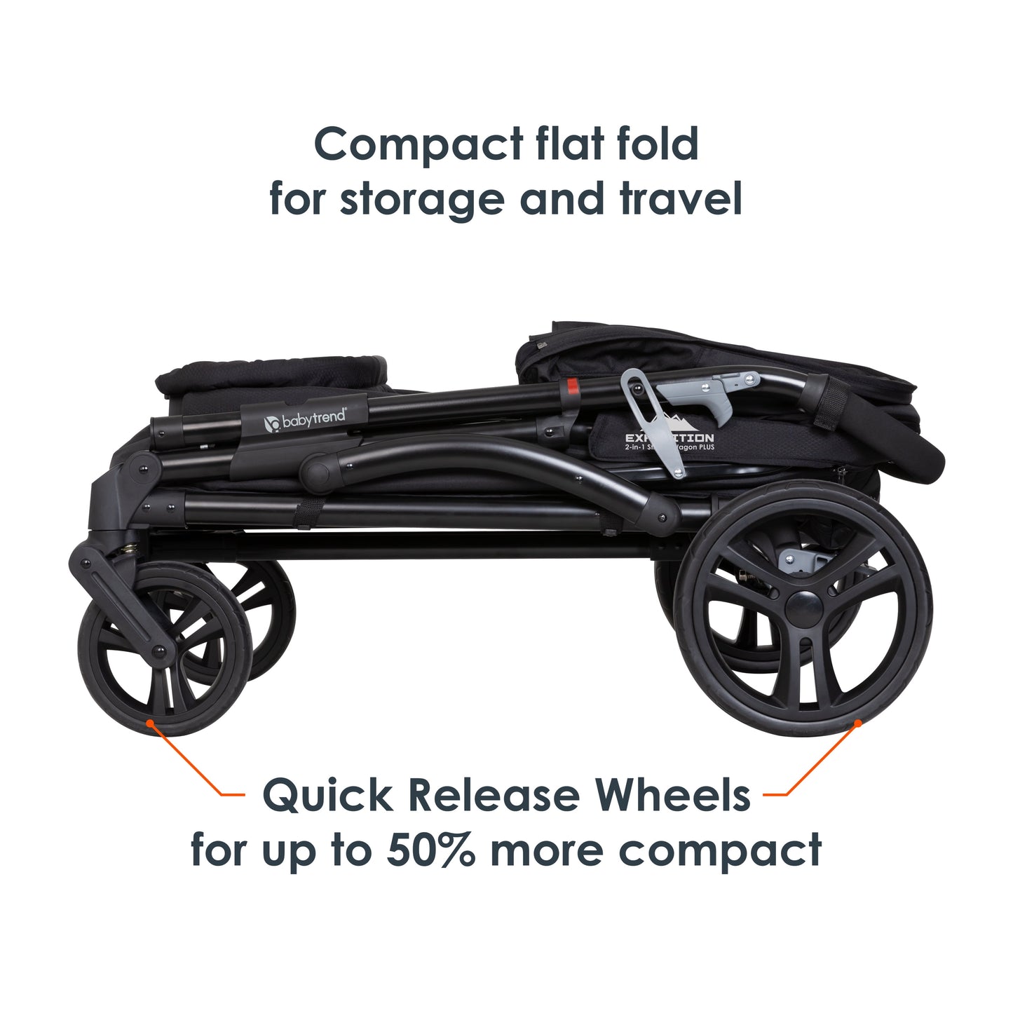 Expedition plus 2-In-1 Stroller Wagon, Solid Print Black