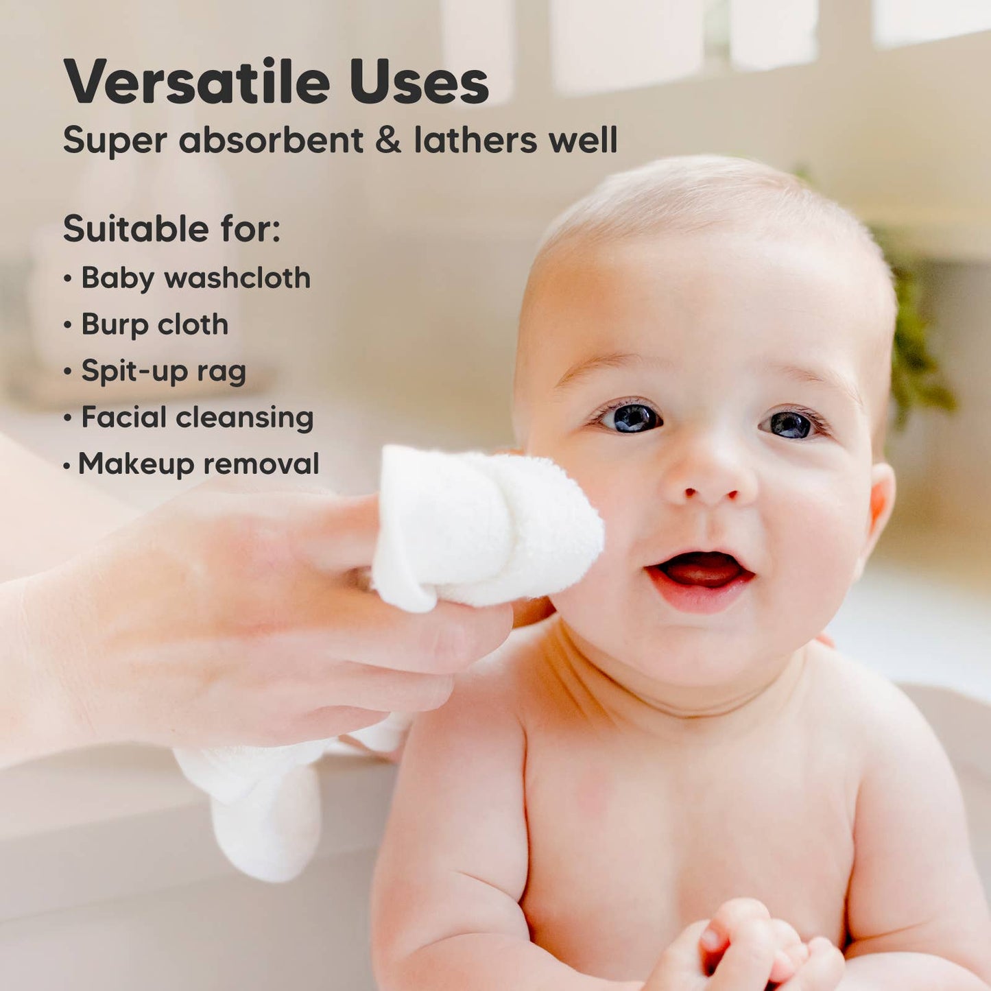 KeaBabies - 6-Pack Baby Wash Cloths - All The Things Baby