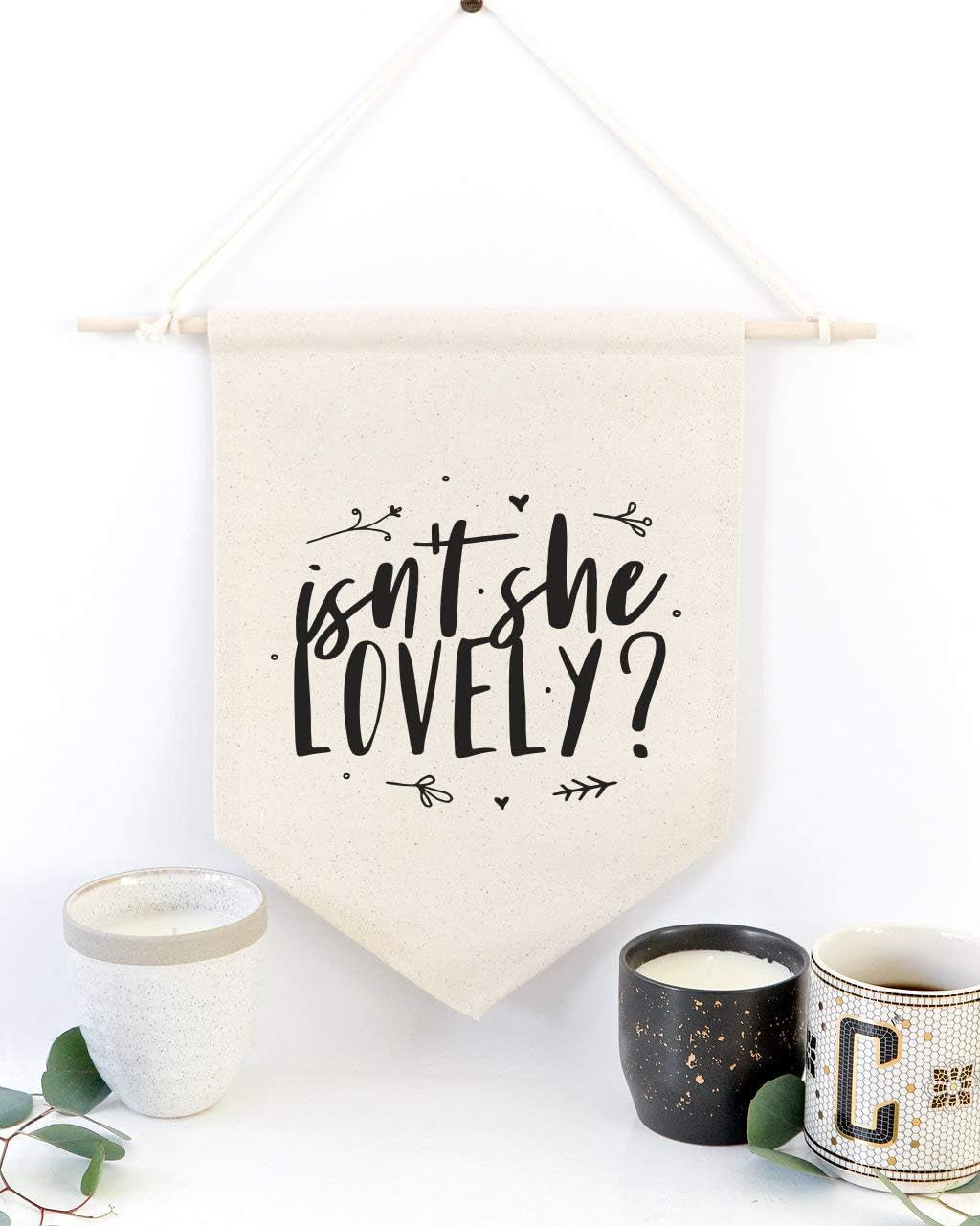 Isn'T She Lovely? Hanging Wall Canvas Banner for Baby Girl, Baby Boy, Nursery, Teen and Kids Room