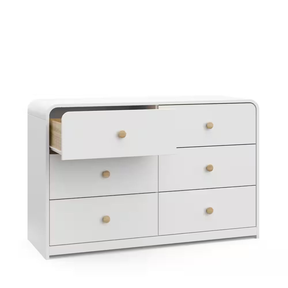 Santos White 6 Drawer 48.13 In. Wide Dresser