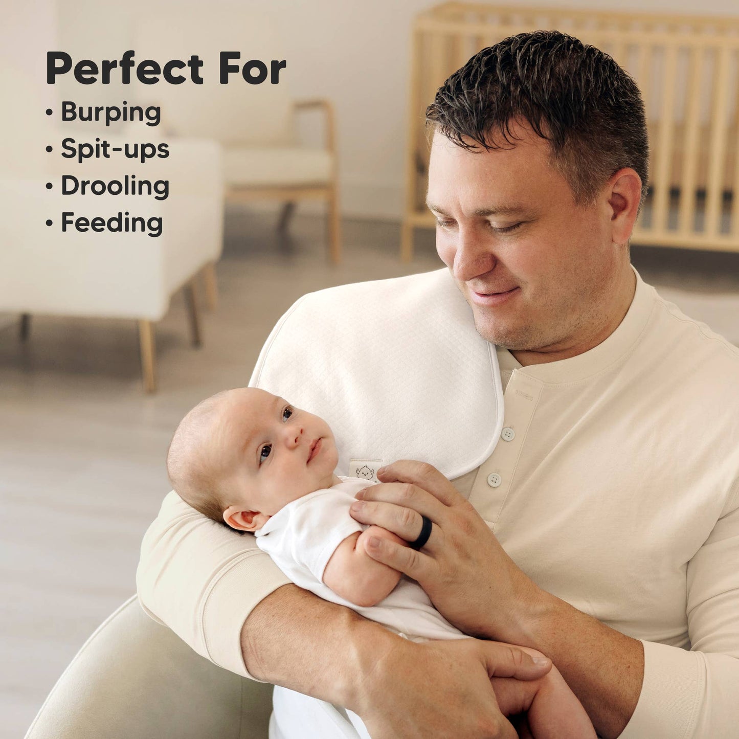 KeaBabies - 5-Pack Quin Baby Burp Cloths, Soft Burping Cloths for Babies - All The Things Baby