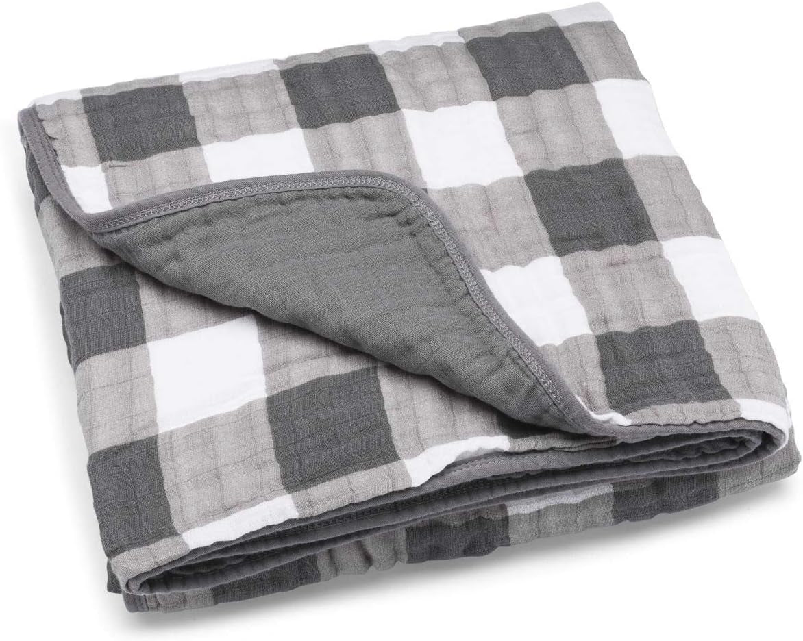 Parker Baby Muslin Blanket | 100% Soft Cotton Toddler Quilt & Baby Muslin Swaddle | Gender Neutral Design 47" X 47" Blanket