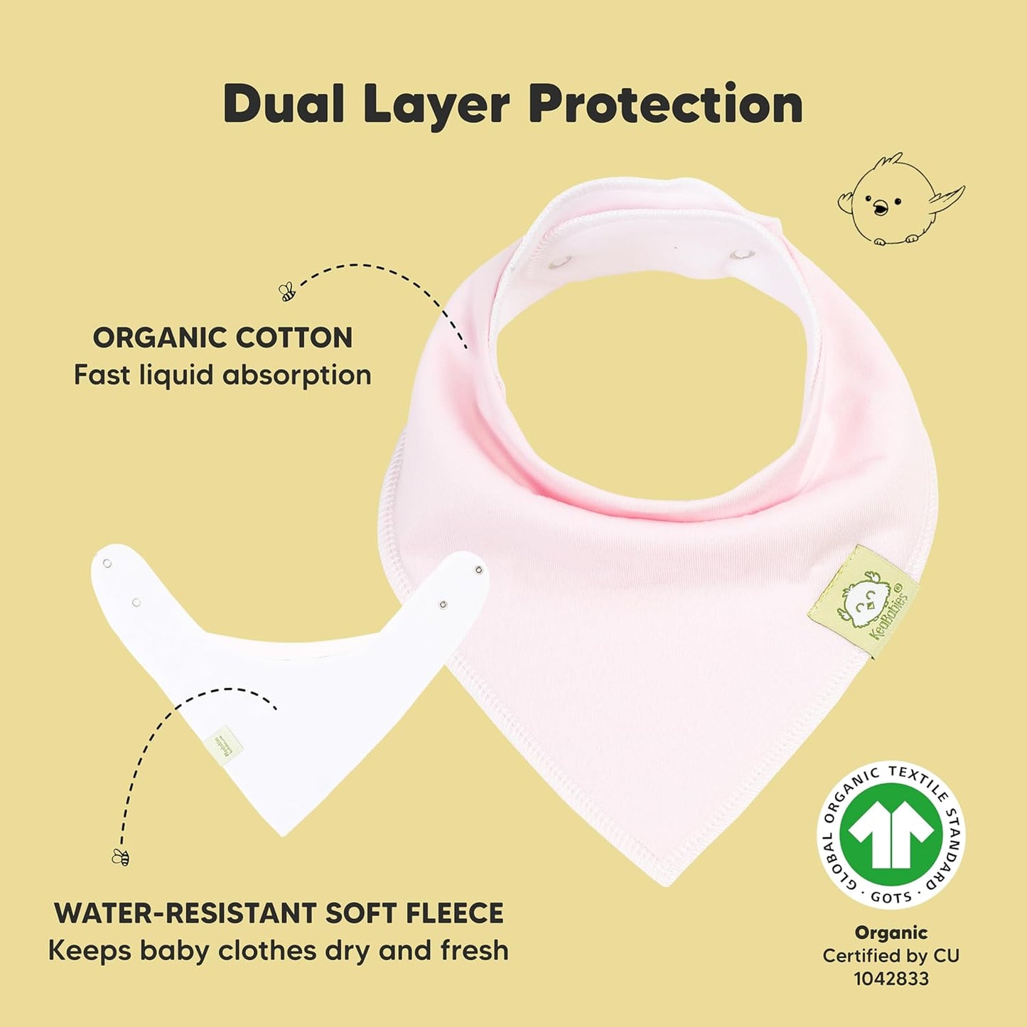 8-Pack Organic Baby Bandana Bibs for Girls