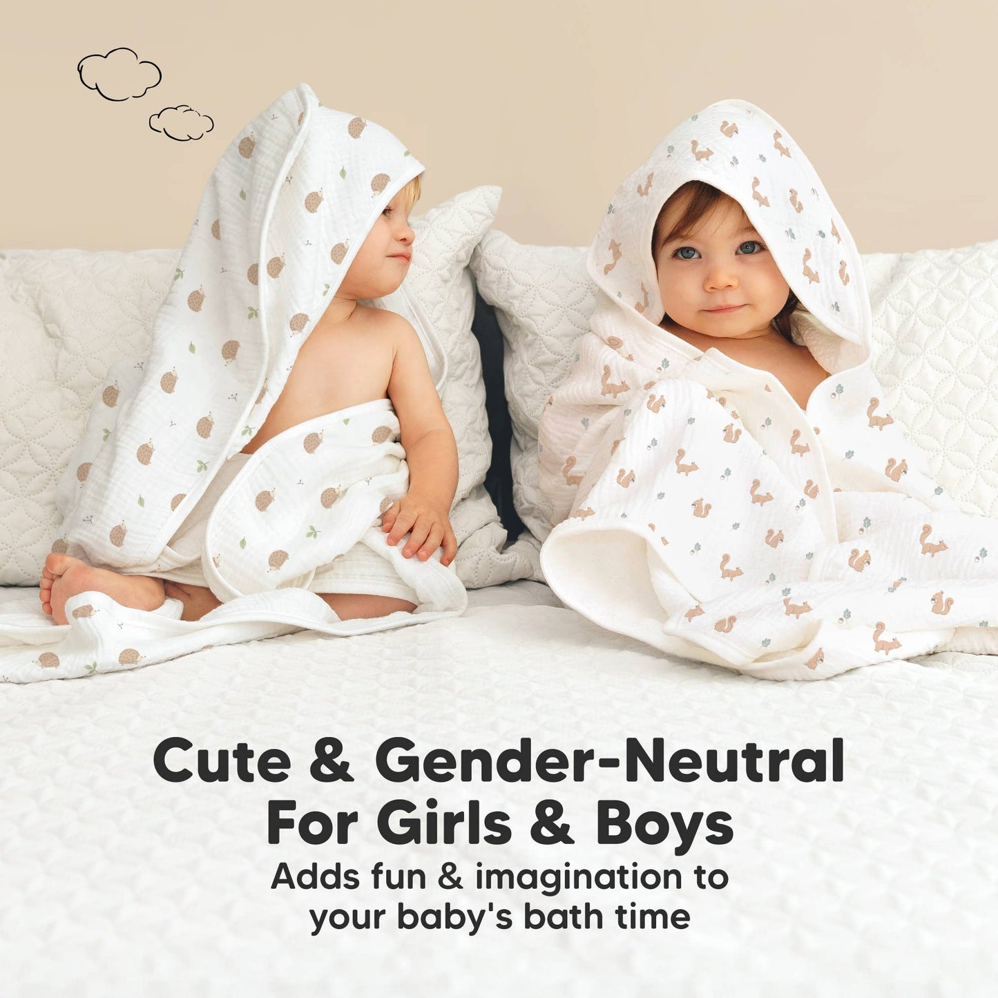 KeaBabies - KeaBabies Lyra Muslin Hooded Towel - All The Things Baby