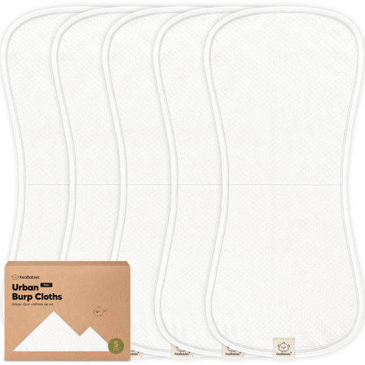 KeaBabies - 5-Pack Quin Baby Burp Cloths, Soft Burping Cloths for Babies - All The Things Baby