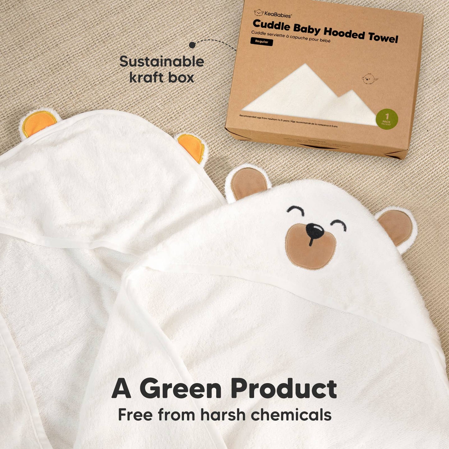 KeaBabies - KeaBabies Cuddle Baby Hooded Towel - All The Things Baby