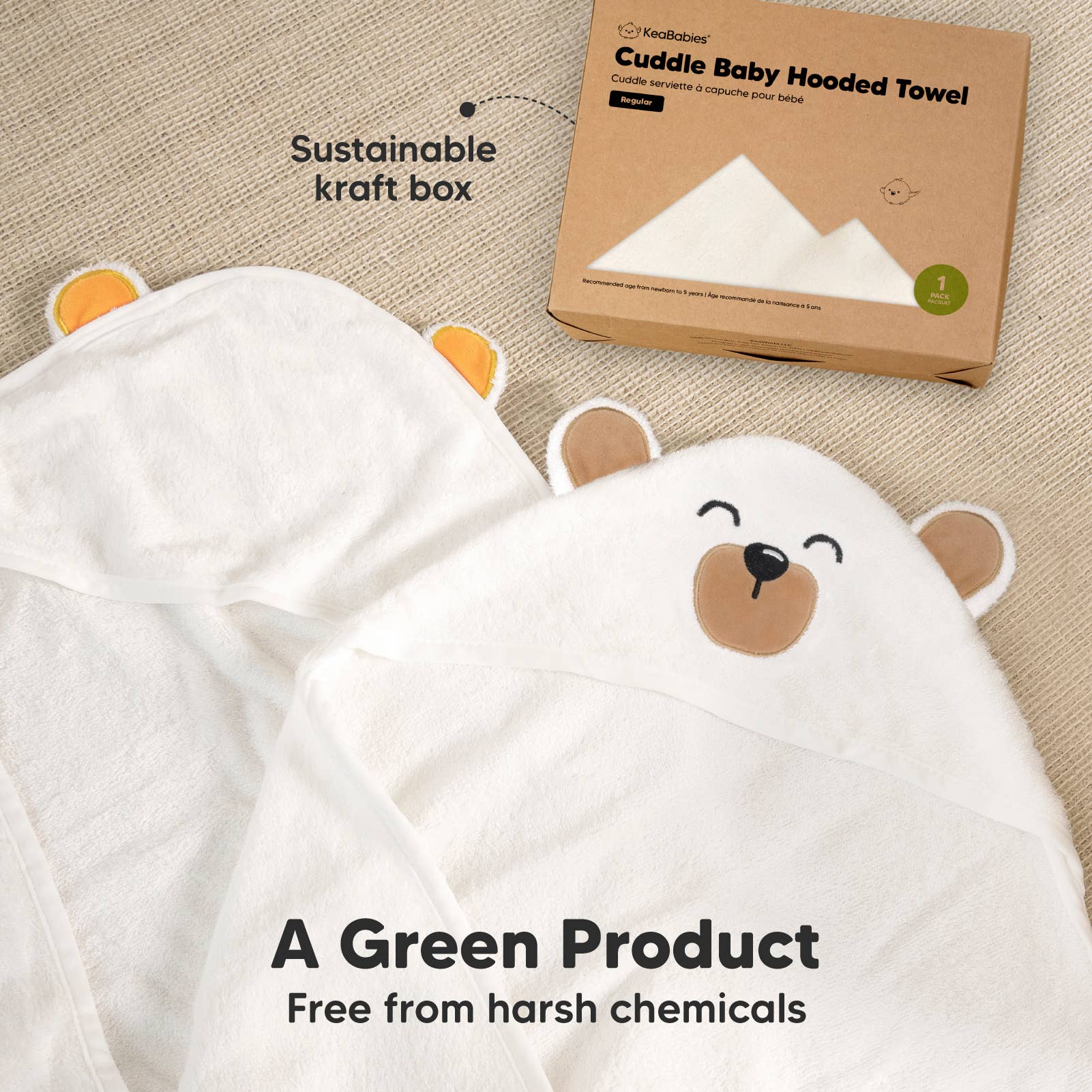 KeaBabies - KeaBabies Cuddle Baby Hooded Towel - All The Things Baby