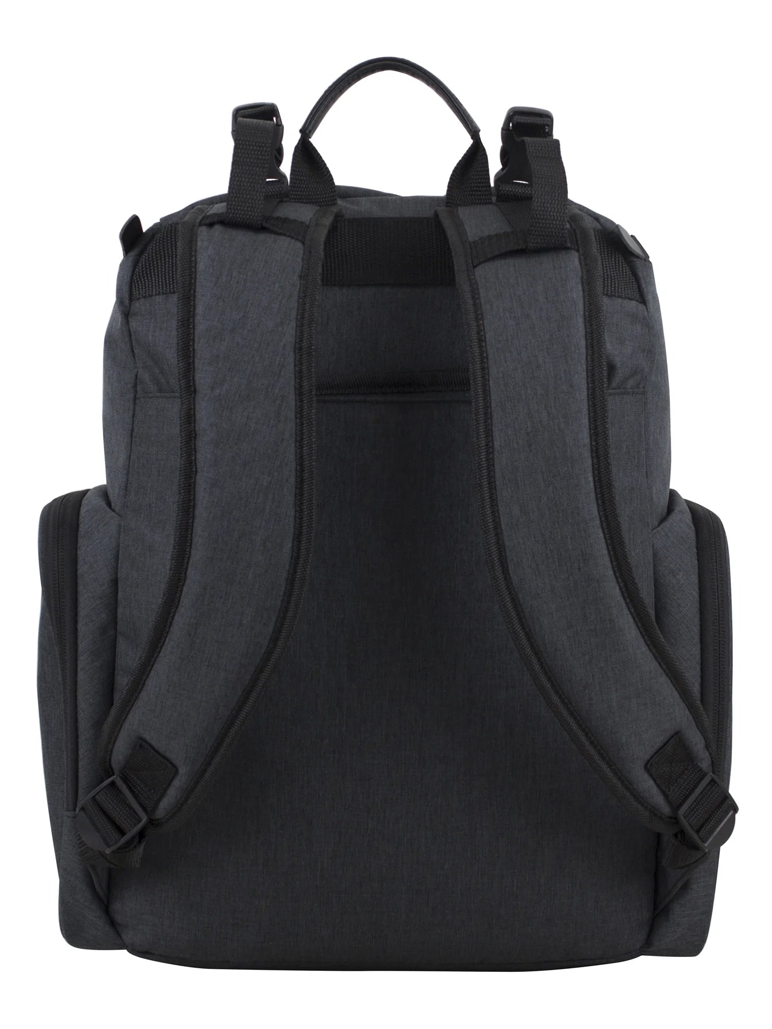 Wooster St. Large Backpack Diaper Bag with Adjustable Shoulder Straps, Bonus Changing Pad, Stroller Straps and Insulated Zipper Pockets, Dark Grey