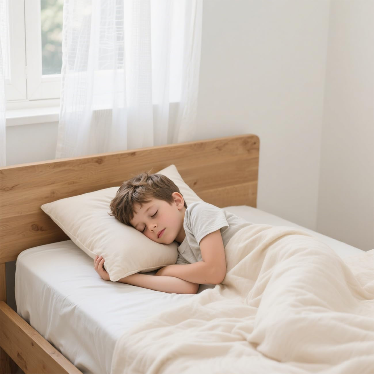 Organic Pillow with Pillowcase - 16X22 Kids Pillow with 100% Organic Cotton Shell