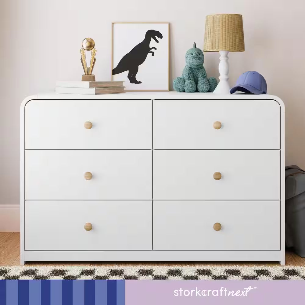 Santos White 6 Drawer 48.13 In. Wide Dresser