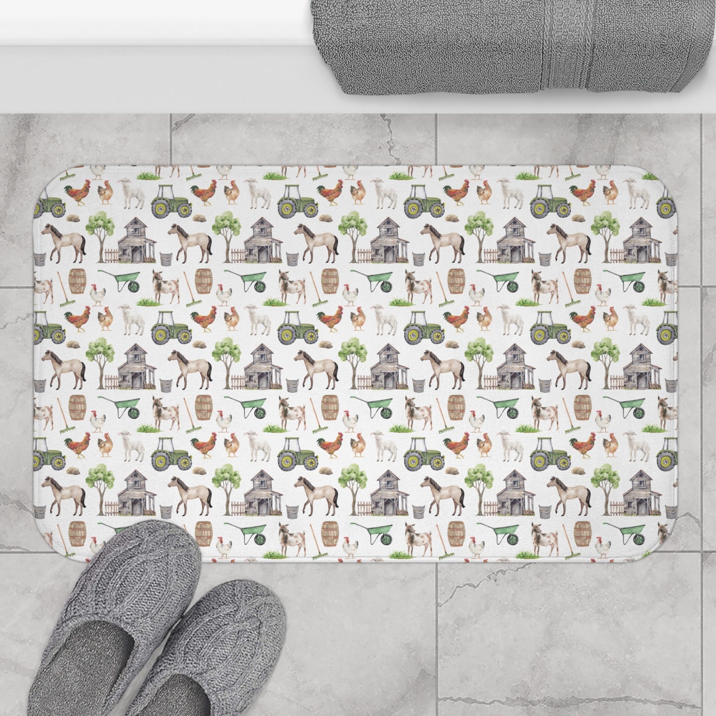 Children's Bath Mat - Farm Life