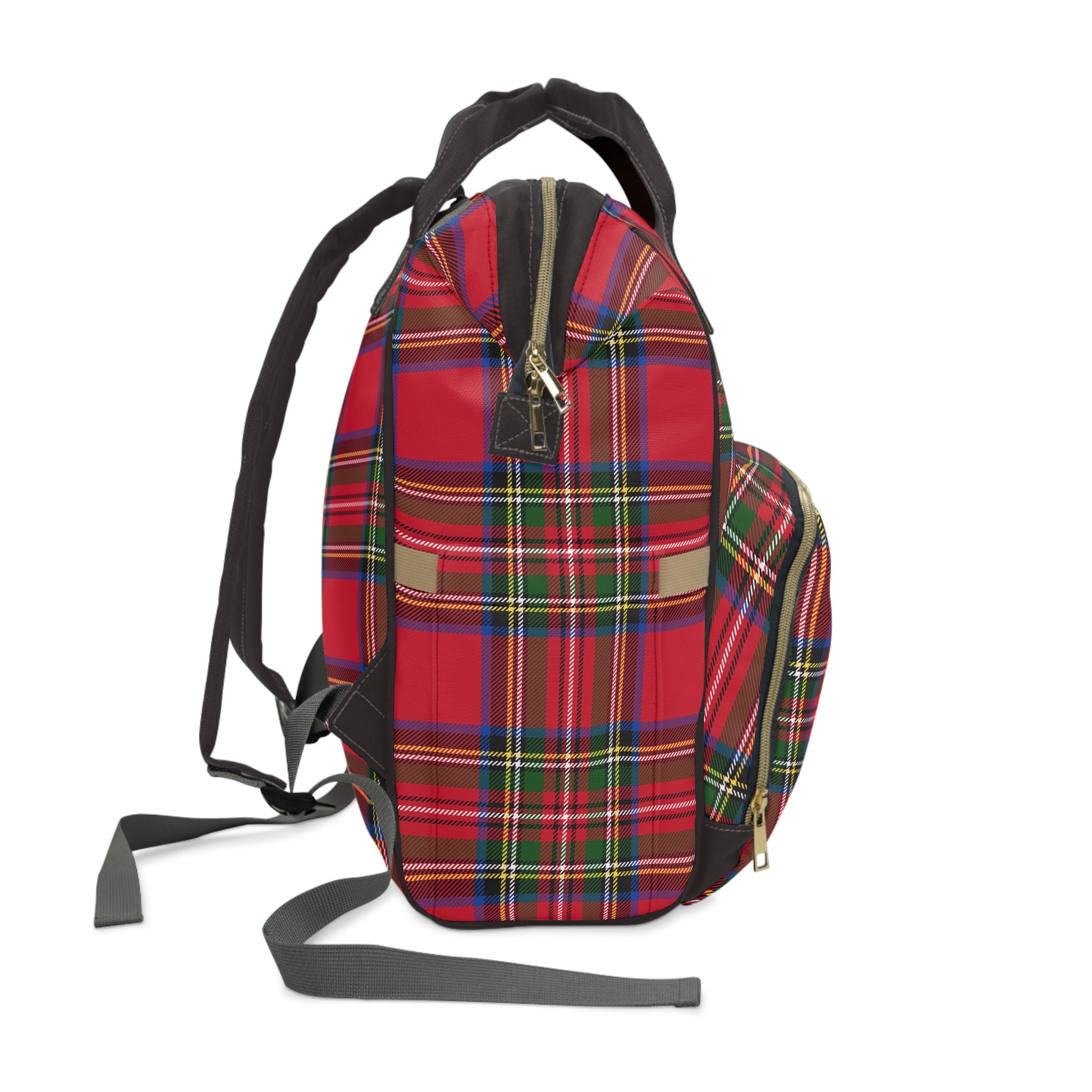 Diaper Bag Backpack- Holiday Red Tartan Plaid - All The Things Baby