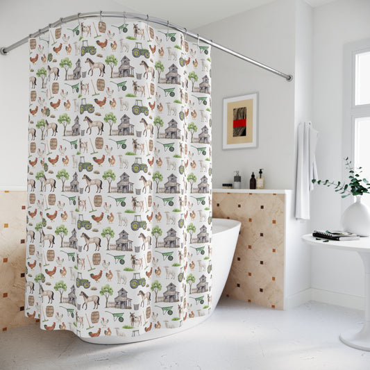 Children's Shower Curtain - Farm Life Design