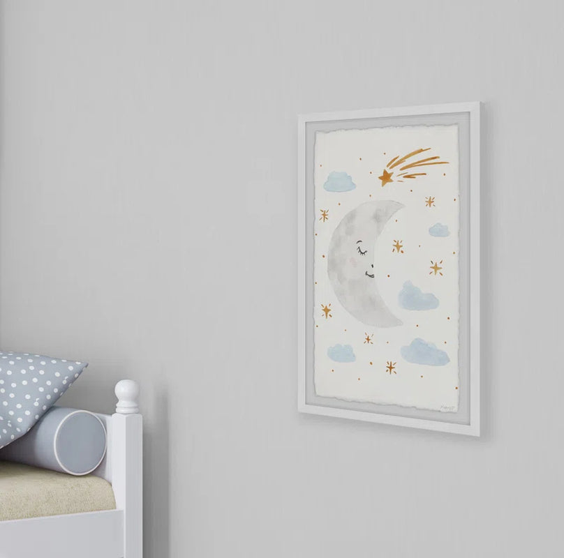 Mathew Moon and Clouds Framed Print