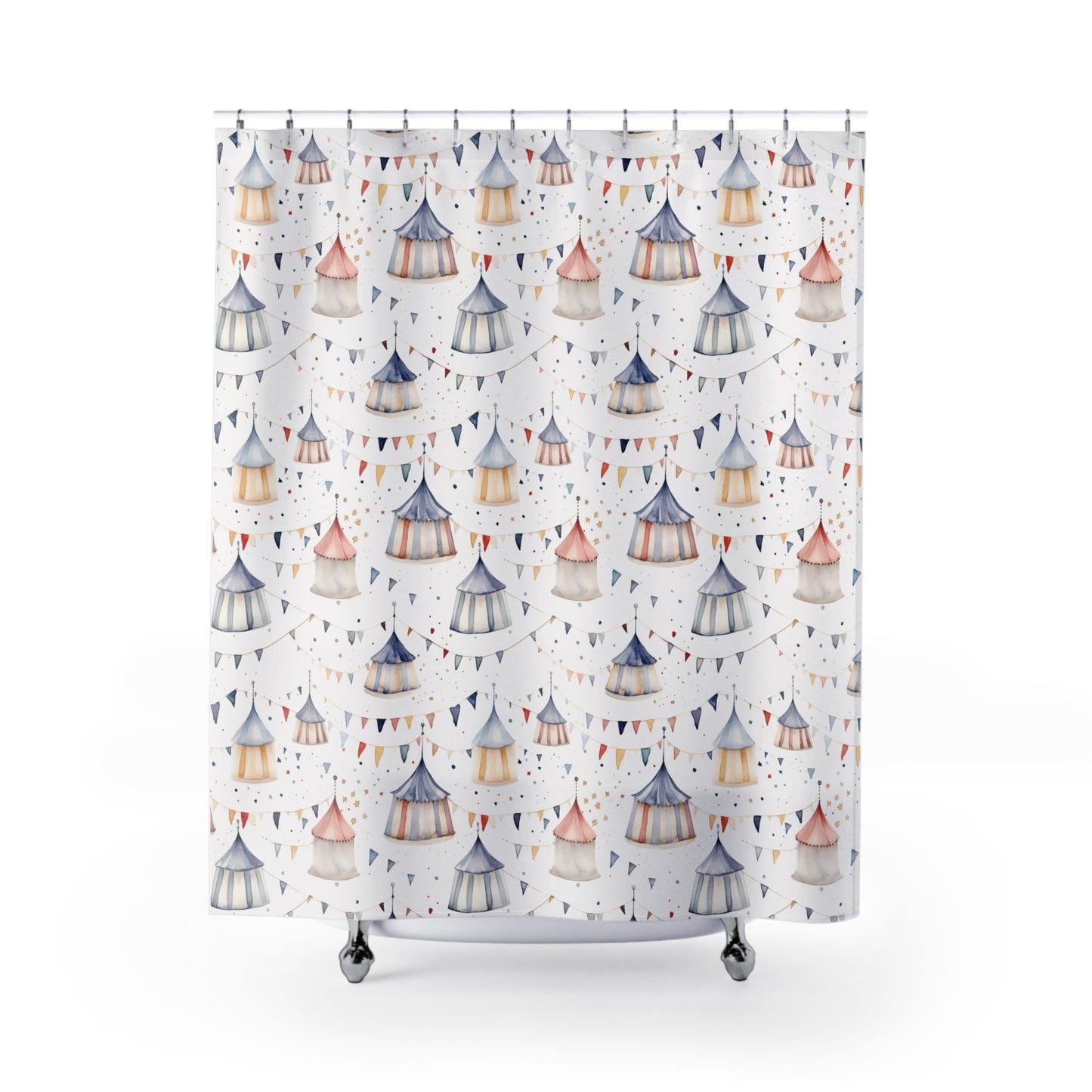 Watercolor Circus Tents Shower Curtain