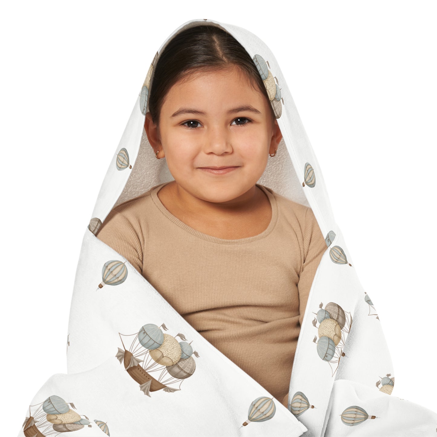 Kids Hooded Towel - Balloon Ships