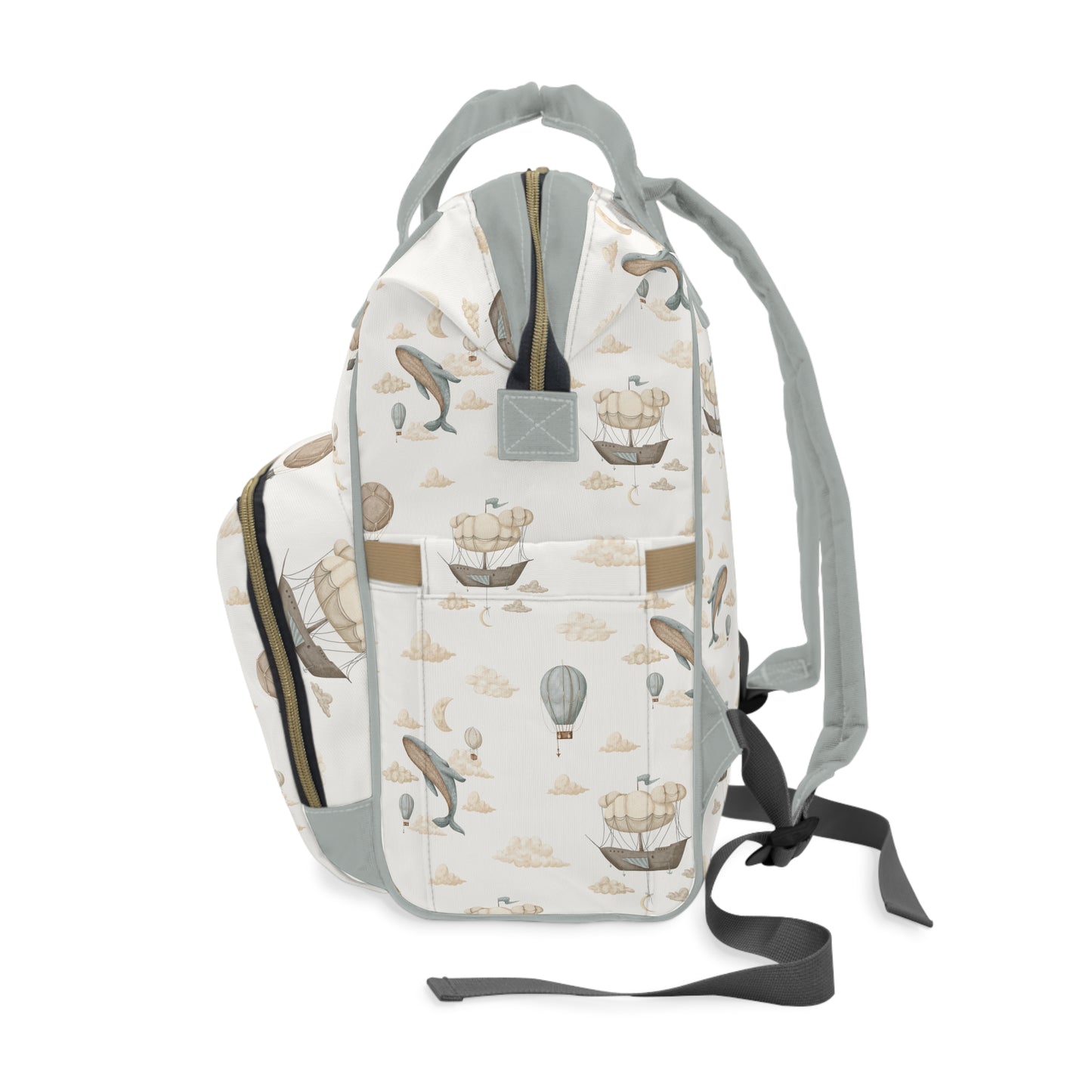Diaper Backpack-Watercolor Whale Balloons - All The Things Baby