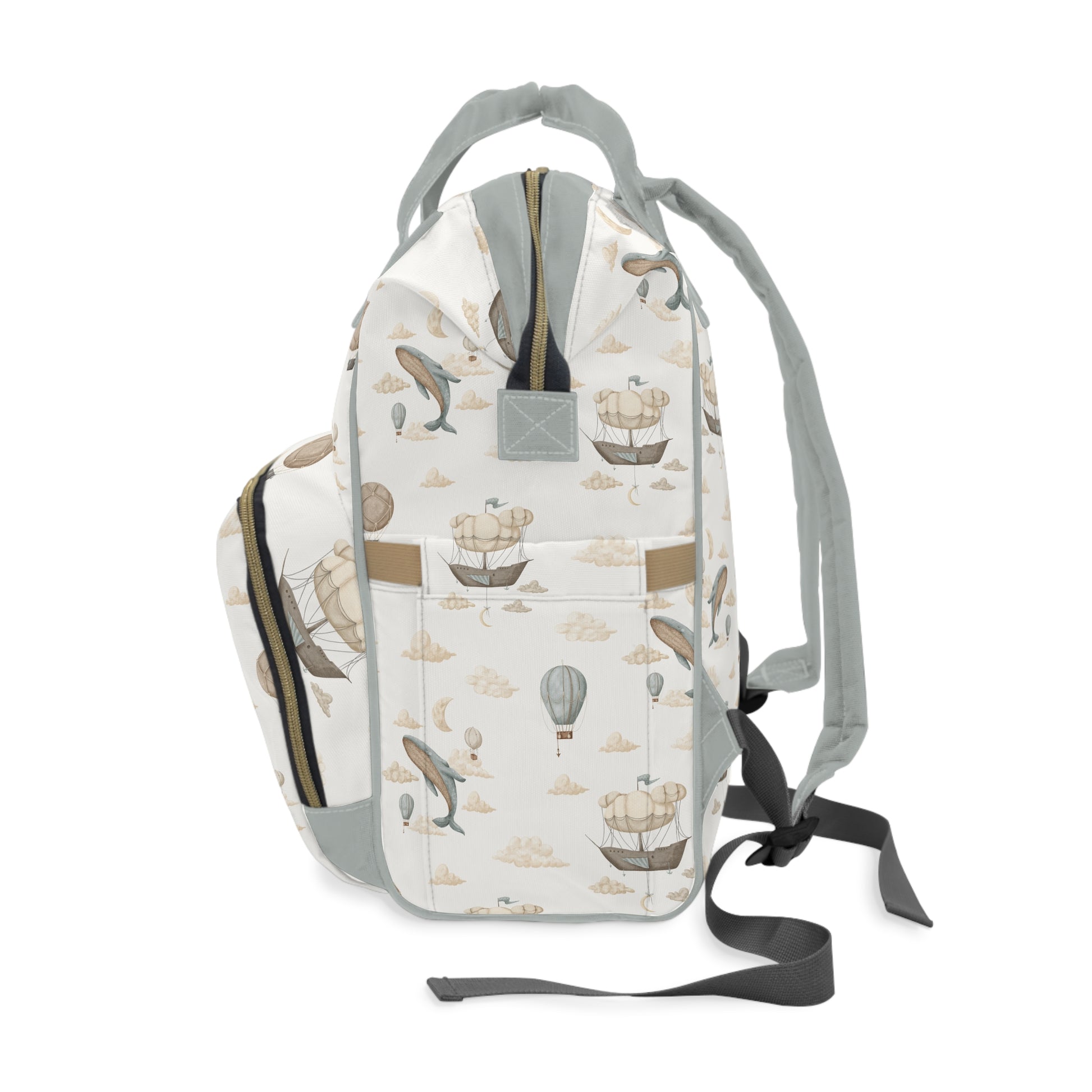 Diaper Backpack-Watercolor Whale Balloons - All The Things Baby