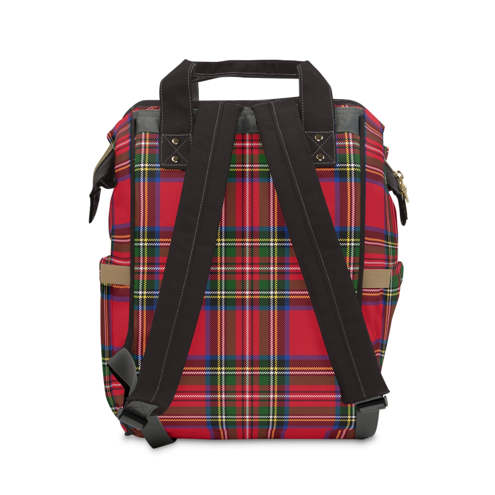 Diaper Bag Backpack- Holiday Red Tartan Plaid - All The Things Baby