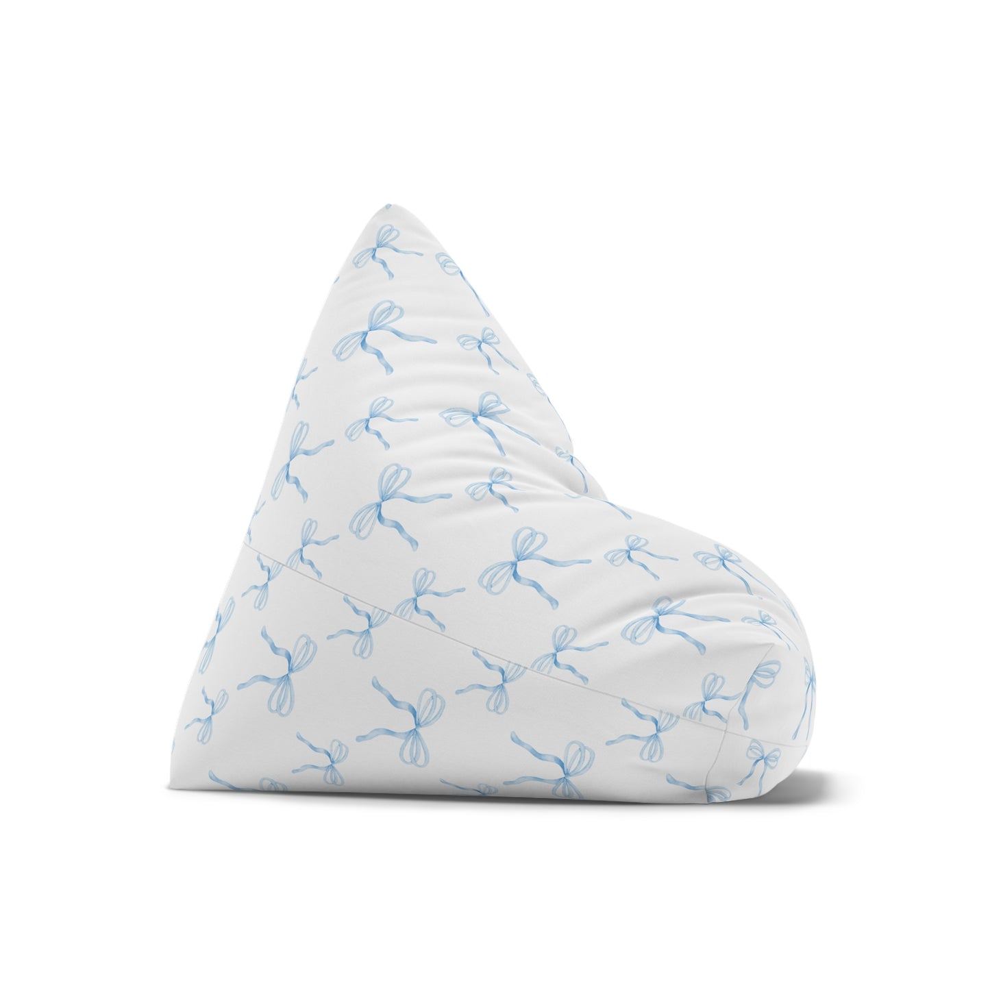Kids Bean Bag Chair Cover- Watercolor Blue Bows