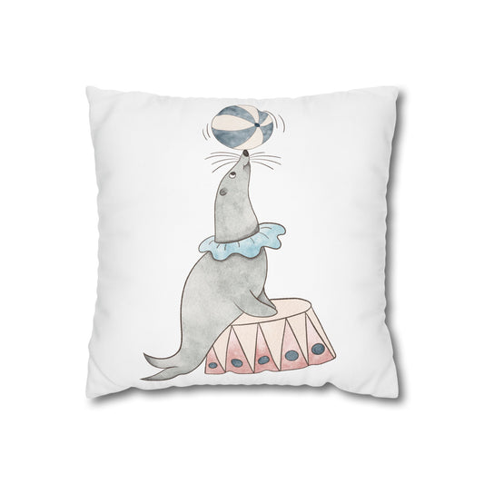 Throw Pillowcase Circus Seals