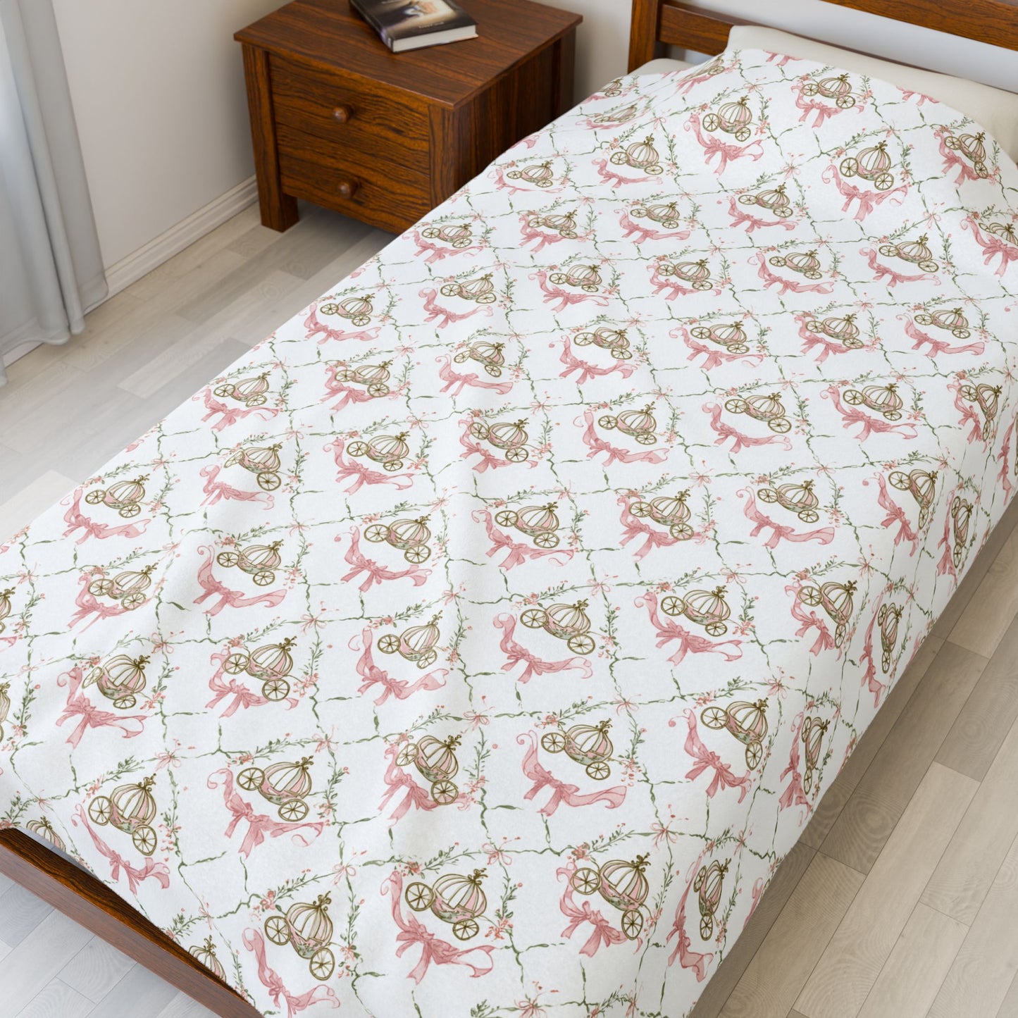 Velveteen Plush Blanket- Elegant Princess Carriages