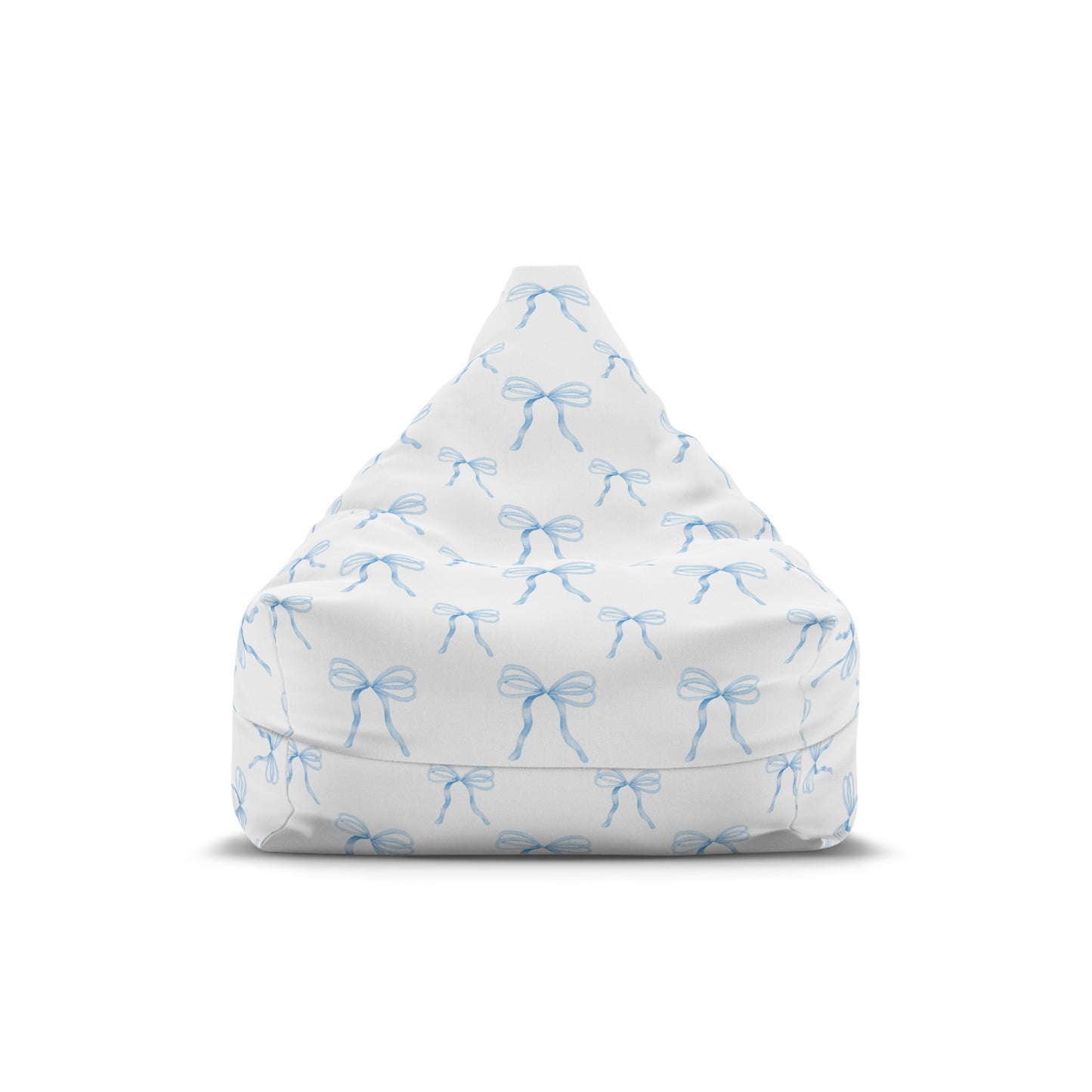 Kids Bean Bag Chair Cover- Watercolor Blue Bows