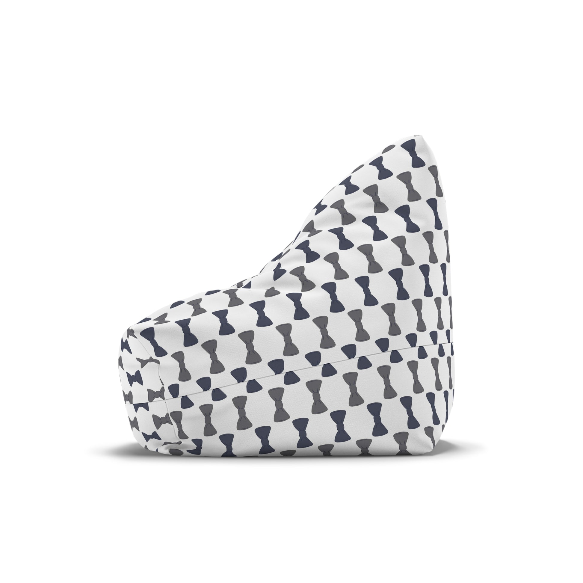 Bean bag chair with geometric pattern on a white background