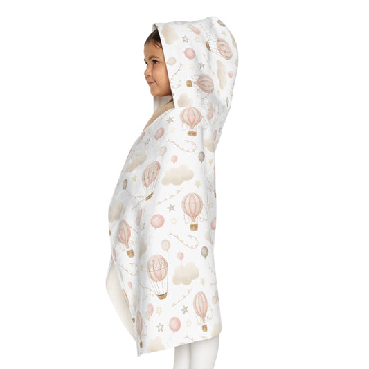 Child's Hooded Towel- Pink Air Balloons