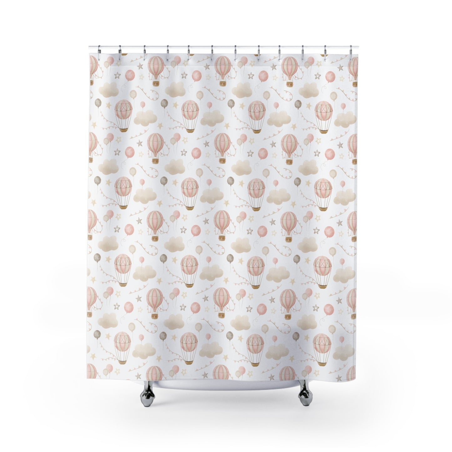 Children's Shower Curtain- Pink Air Balloons
