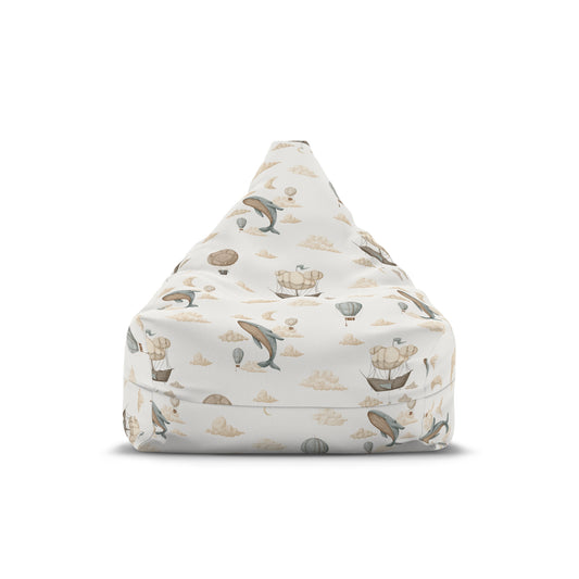 Watercolor Whale Balloons Bean Bag Chair Cover