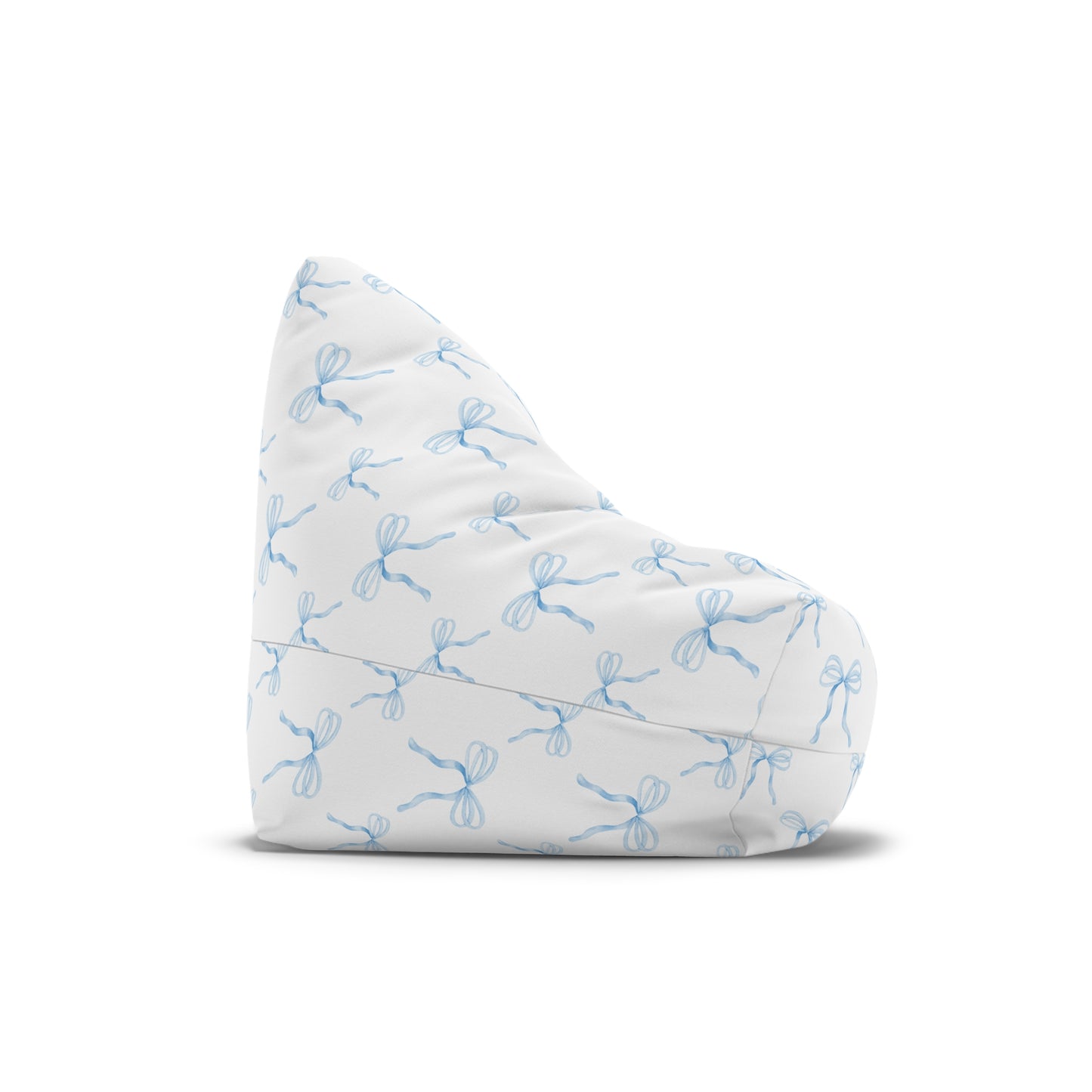 Kids Bean Bag Chair Cover- Watercolor Blue Bows
