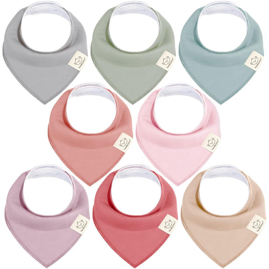 8-Pack Organic Baby Bandana Bibs for Girls 
