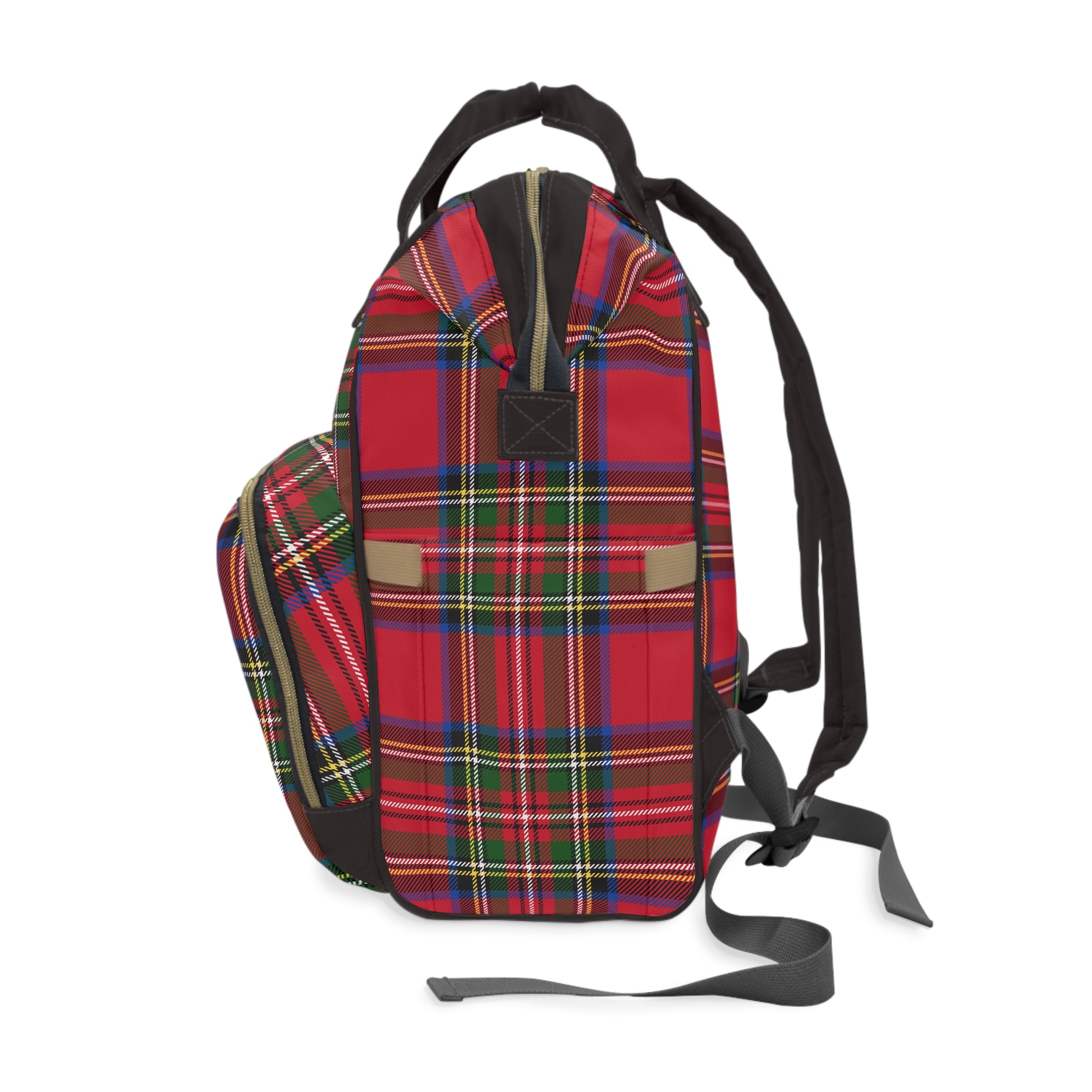 Diaper Bag Backpack- Holiday Red Tartan Plaid - All The Things Baby