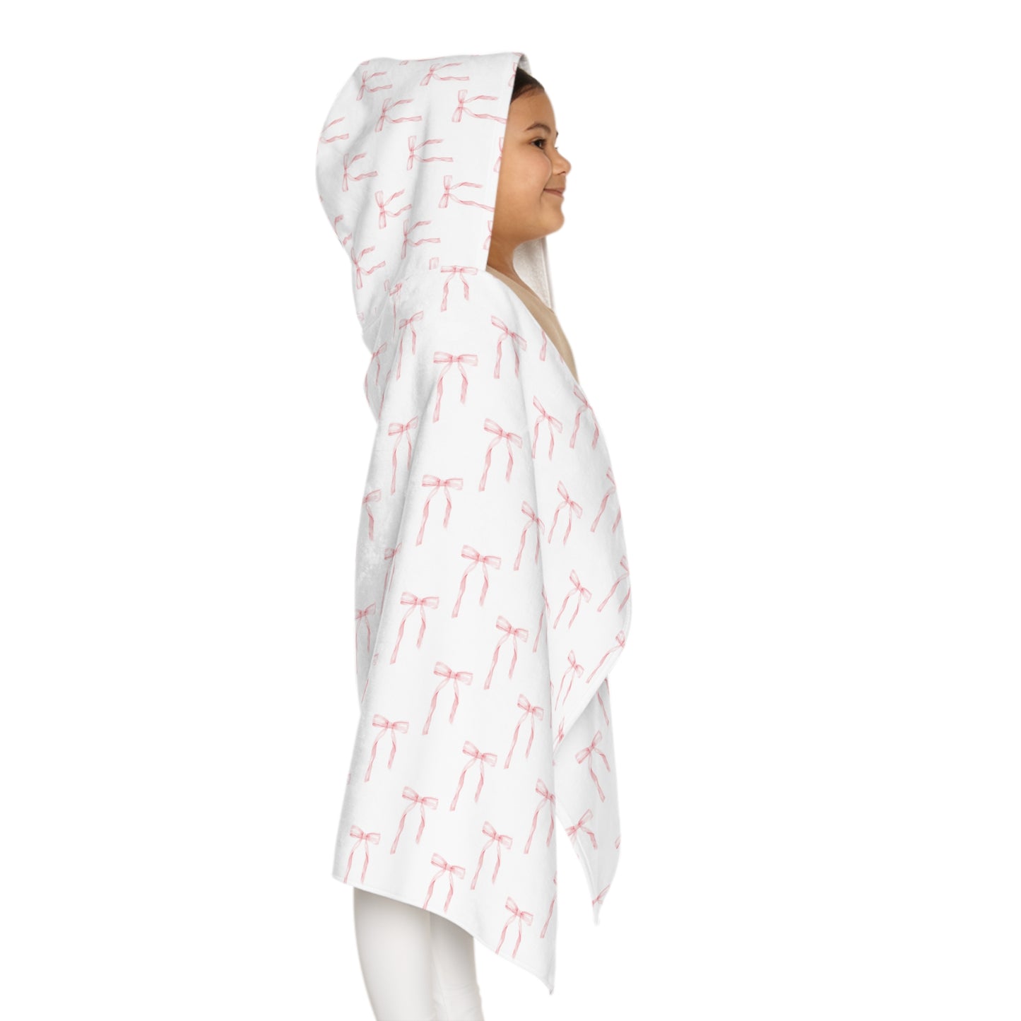 Child Hooded Towel- Pink Bows